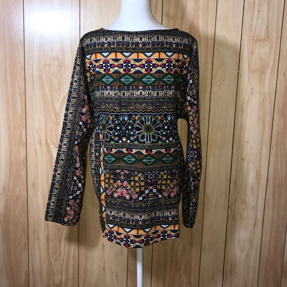 Other Gracila Aztec Round Neck Long Sleeve Blouse 4XL Size 4XL / US 24-26 - 2 Thumbnail