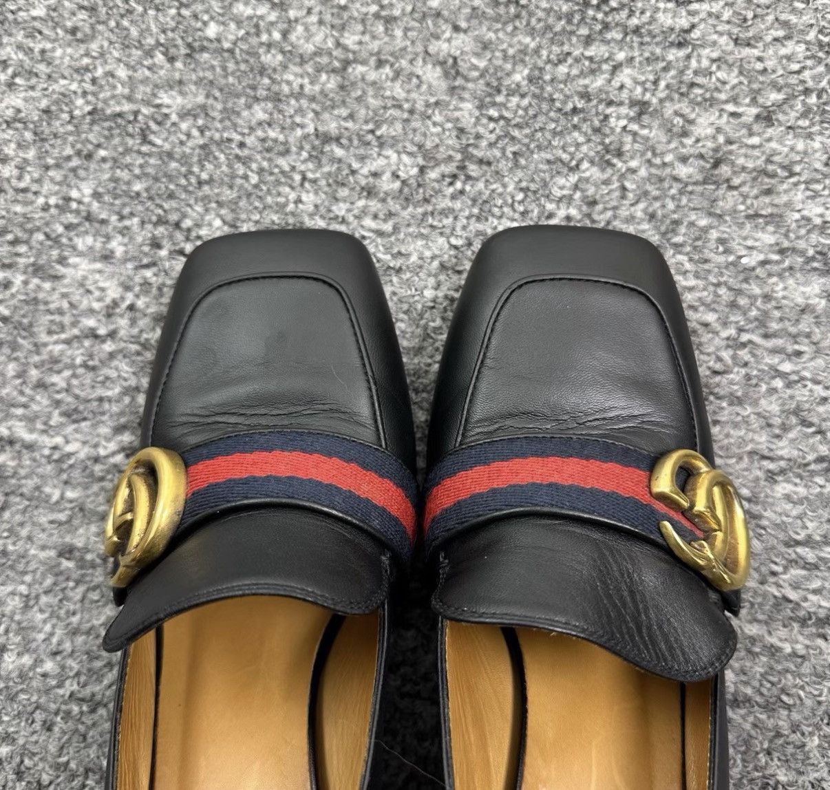Gucci Gucci Pearl Black Square-Toe High Heels K12 Size US 5.5 / IT 35.5 - 3 Thumbnail