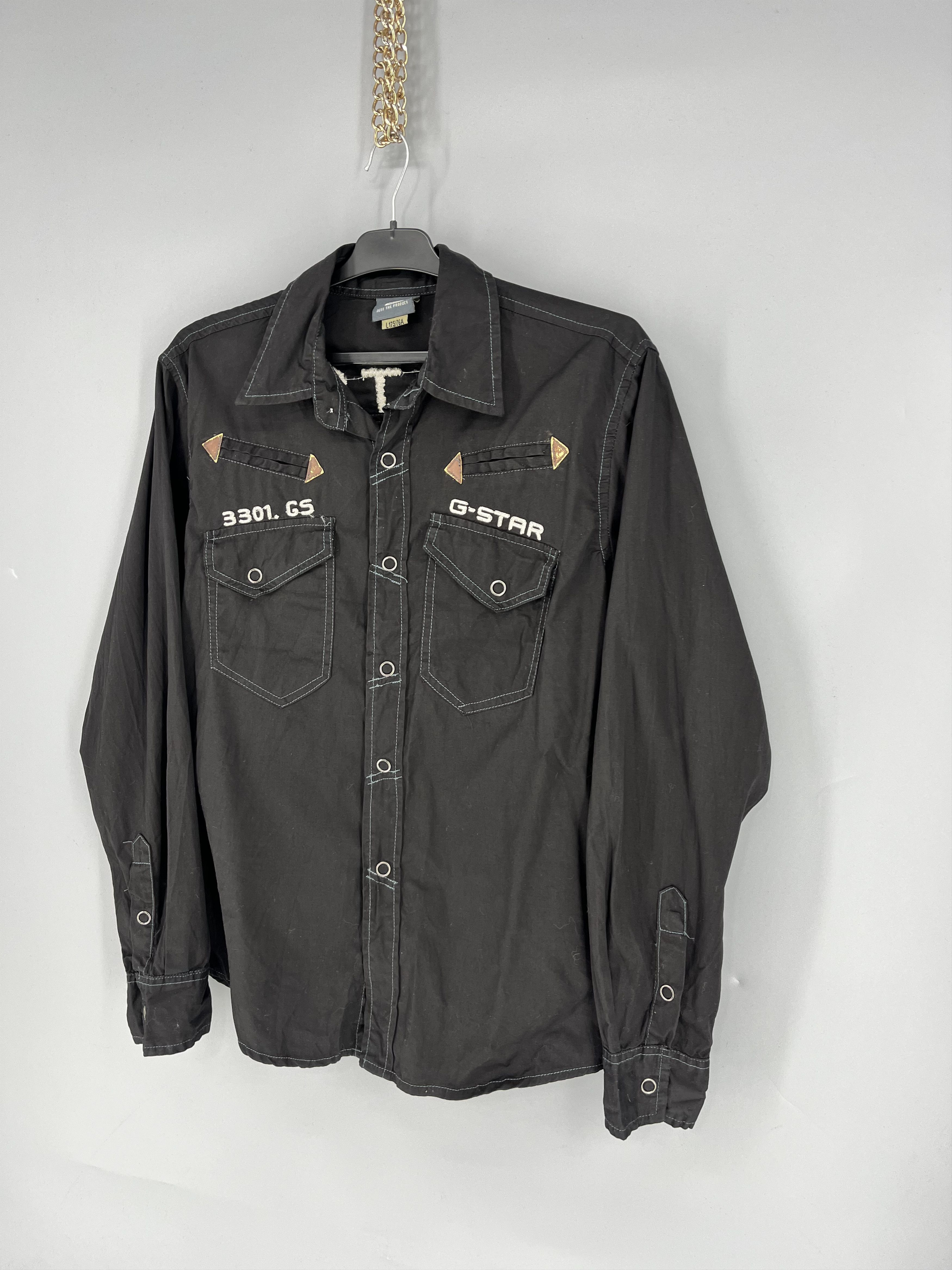 G-Star Vintage Y2K G Star Raw Men’s Black Shirt With Big Logo Size US L / EU 52-54 / 3 - 3 Thumbnail
