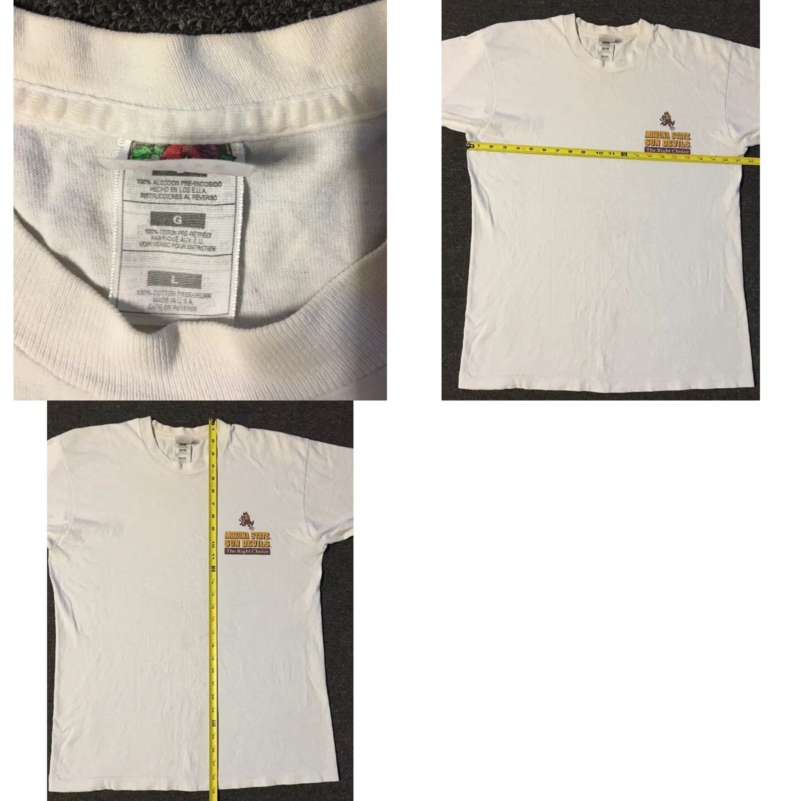 Vintage VINTAGE ASU Right Choice Shirt M White 90s Striped Long Sleeve Shirt Mens Grunge Humor University Sun Devils USA USA Size US M / EU 48-50 / 2 - 9 Thumbnail