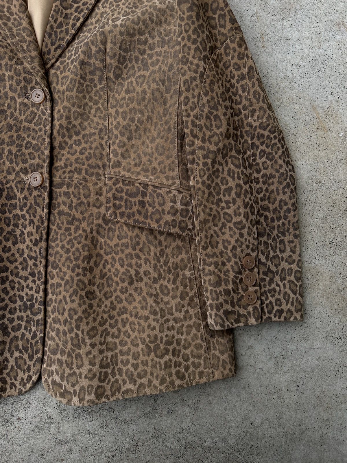 Vintage Y2K Leopard cheetah animal suede leather blazer YSL Wacko Size US M / EU 48-50 / 2 - 5 Thumbnail