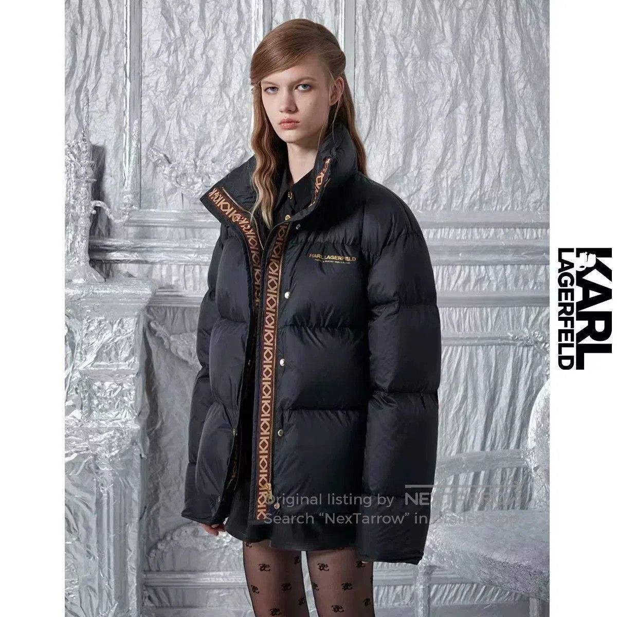 Karl Lagerfeld Karl Lagerfeld Double K Puffer Jacket. Size M / US 6-8 / IT 42-44 - 4 Thumbnail