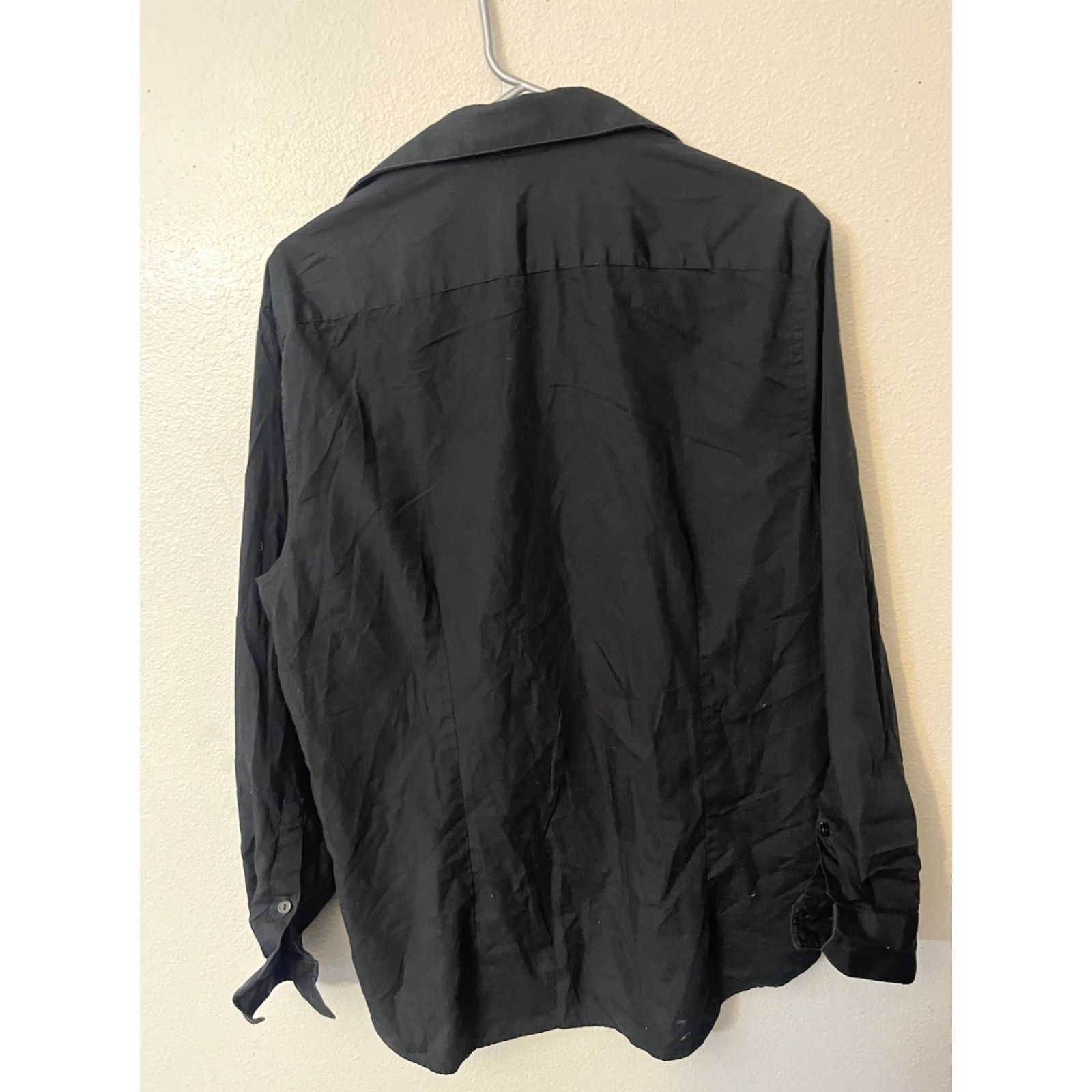 Kenneth Cole KENNETH COLE shirt Mens L Solid Black Slim Fit Button-Up Shirt Size US L / EU 52-54 / 3 - 3 Thumbnail