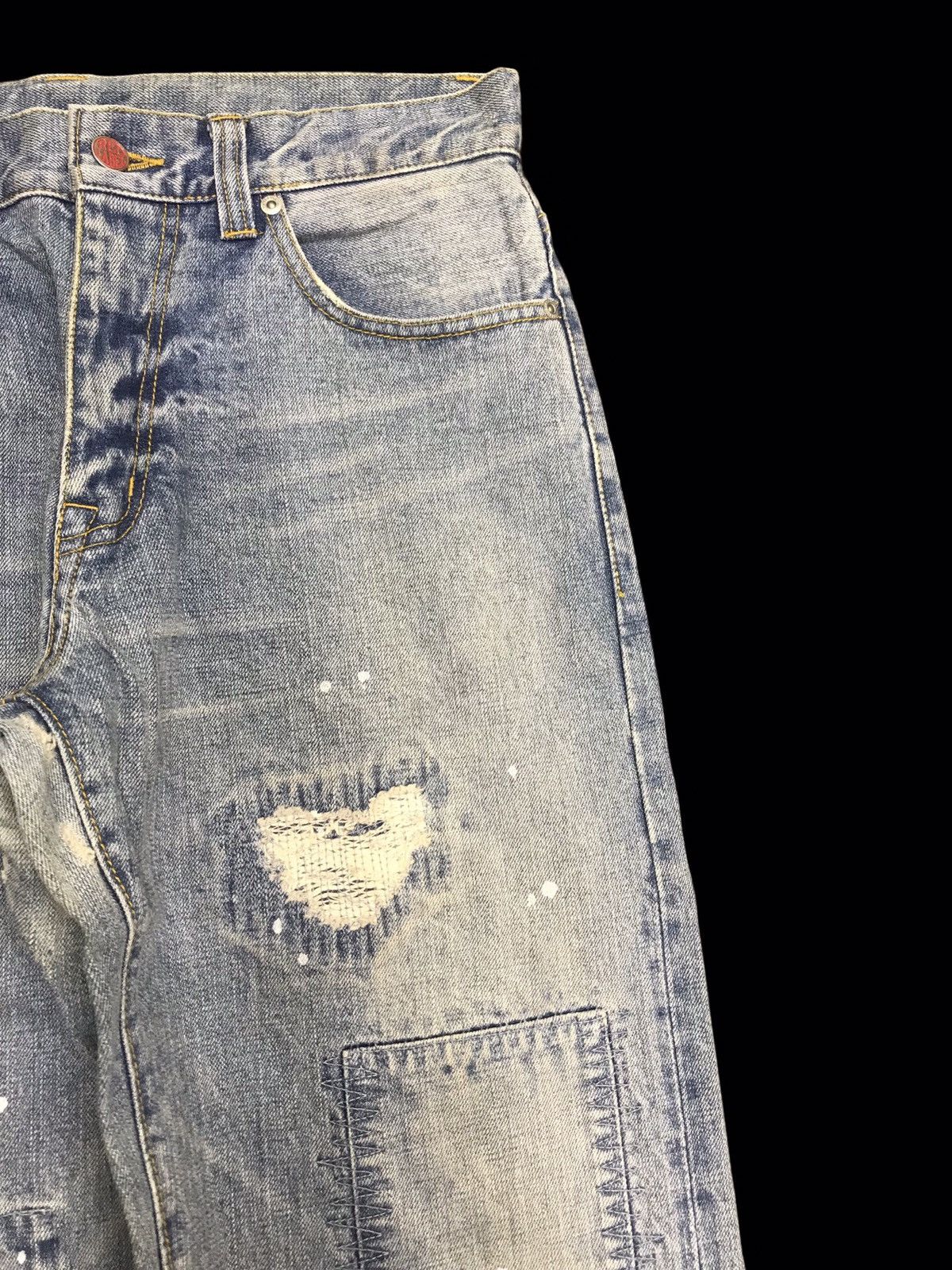 Designer 💥ULTRA RARE💥JPRESS HEAVY PATCHWORK DISTRESSED DENIM F138 Size US 32 / EU 48 - 5 Thumbnail