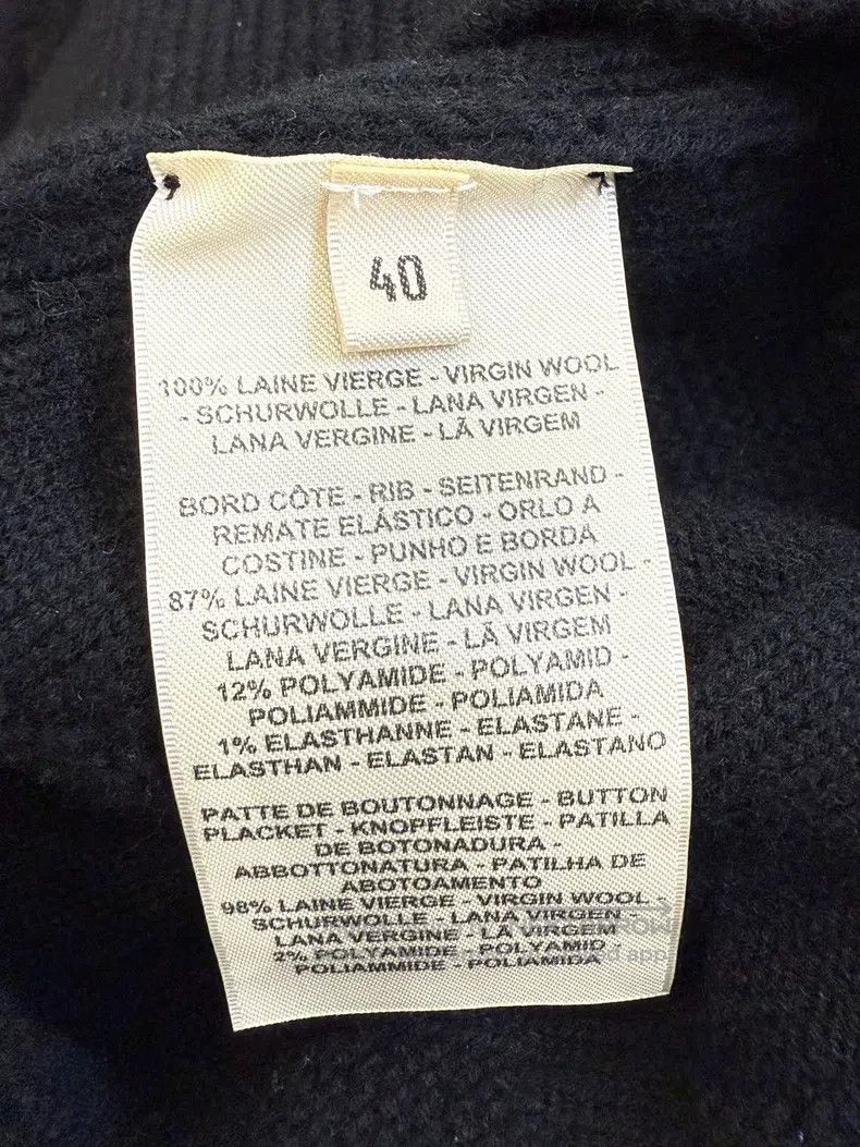 Hermes Hermes Black Knit Open Cardigan, 100% Wool, Classic Style Size S / US 4 / IT 40 - 5 Thumbnail