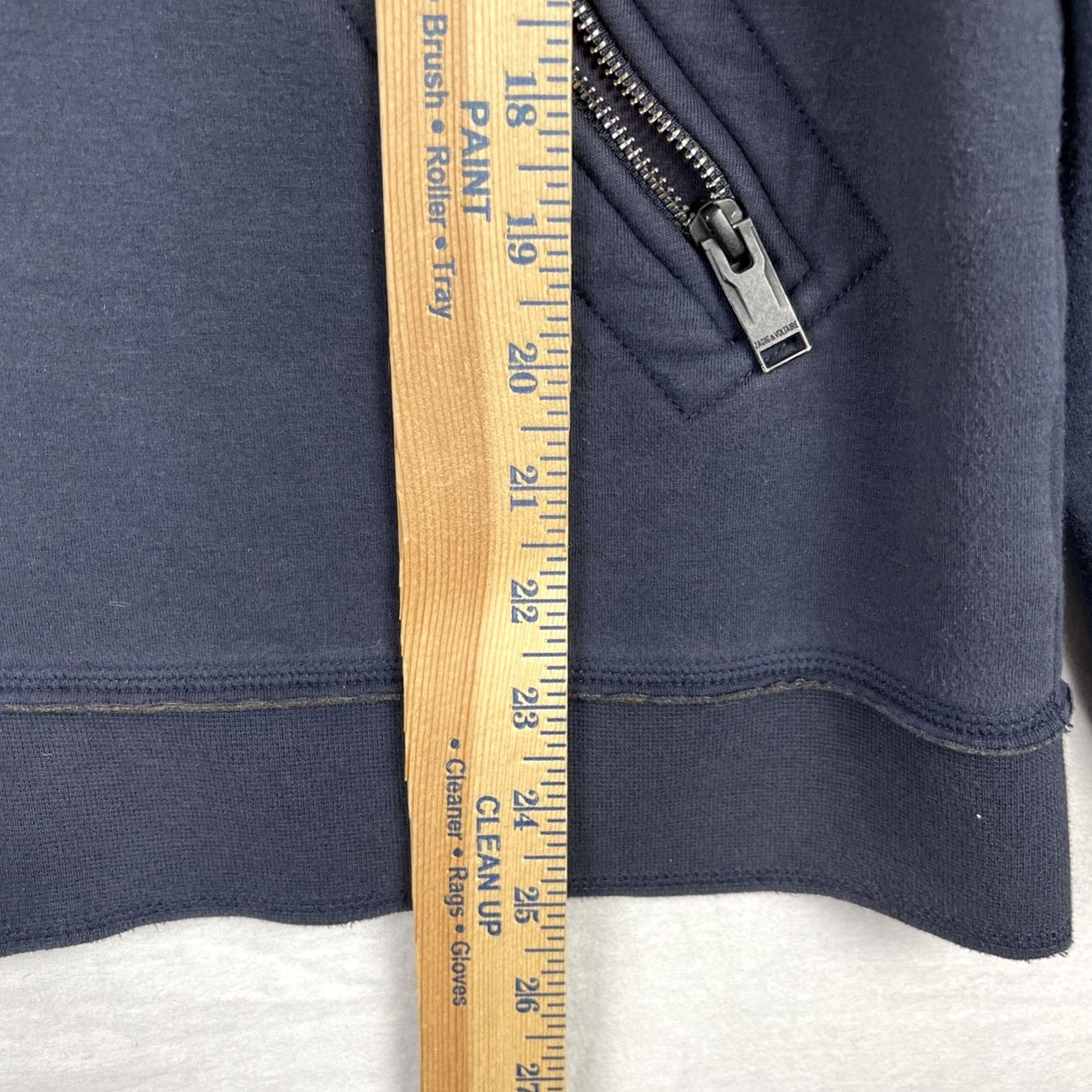 Zadig & Voltaire Zadig & Voltaire Hoodie Womens Large Navy Blue Full Zip Sweater Long Sleeve Size L / US 10 / IT 46 - 7 Thumbnail