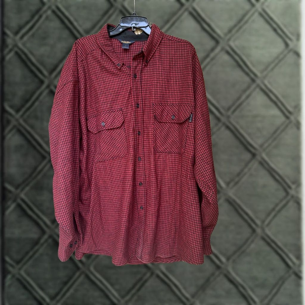 Vintage Woolrich Shirt Button-Up Long Sleeve Red Buffalo Check 3XL Mens Wool Blend Button Front Pockets Casual Workwear Fall Winter Size US XXL / EU 58 / 5 - 1 Thumbnail