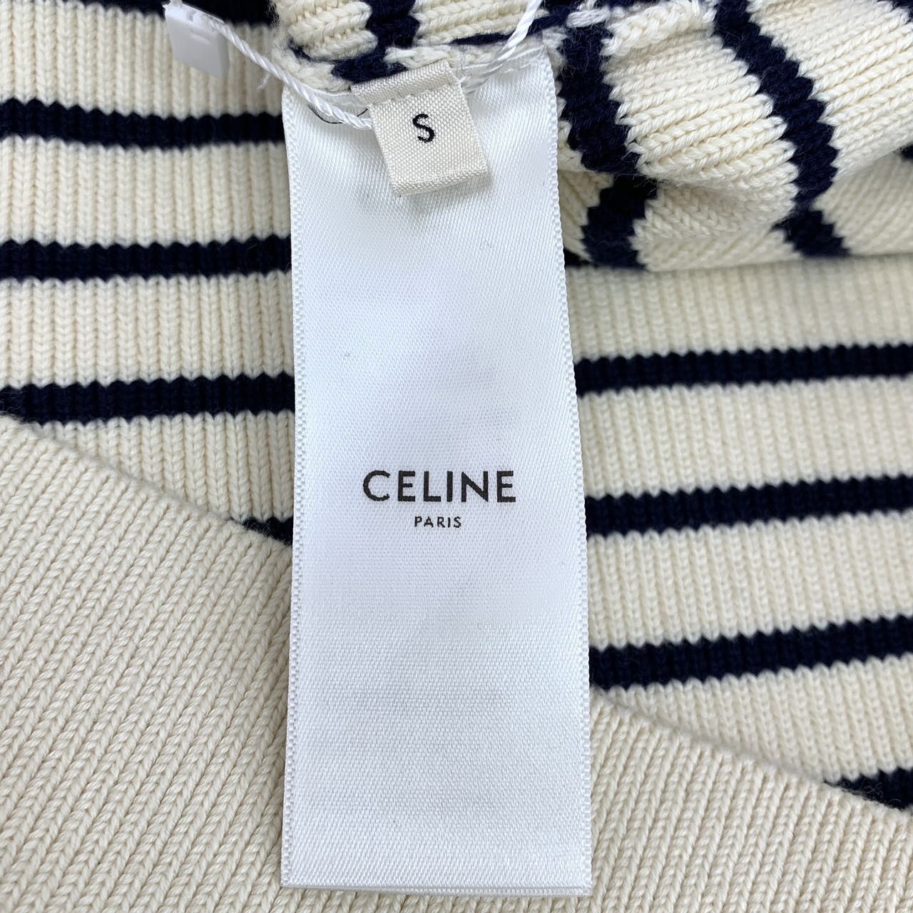 Celine Celine Colorblocked Striped Cotton V-Neck Long Sleeve Knit Size S / US 4 / IT 40 - 6 Thumbnail