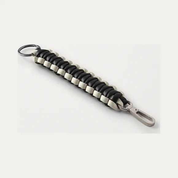 Bottega Veneta o1w1db10325 Size: OS / Key Ring in Black/White Size ONE SIZE - 1 Thumbnail