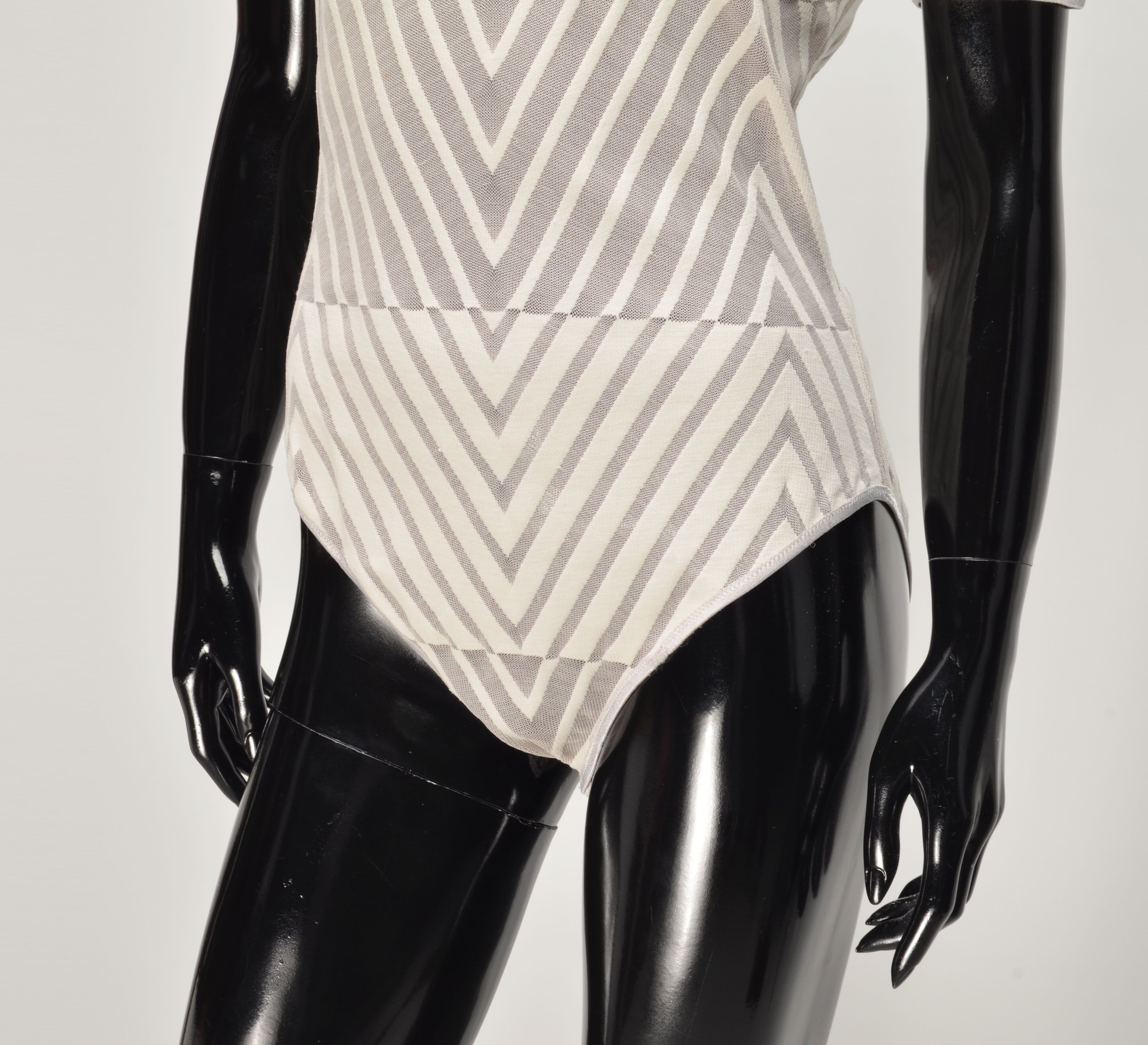 Hanro Hanro Vintage Mesh Striped Square Neck Bodysuit Size S / US 4 / IT 40 - 3 Thumbnail