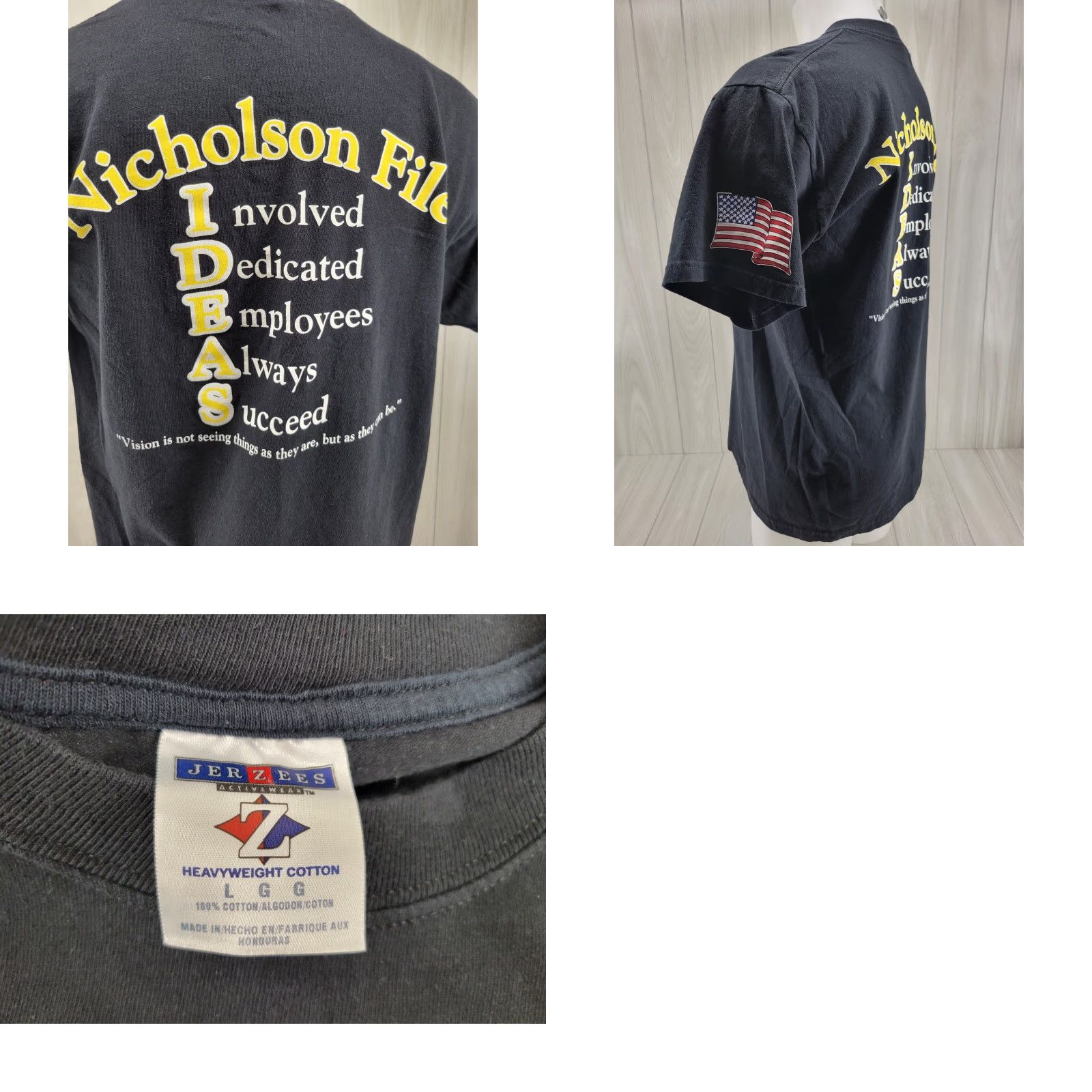 Jerzees Nicholson File Black Shirt Men's Size Large #1 Shirt Size US L / EU 52-54 / 3 - 8 Thumbnail