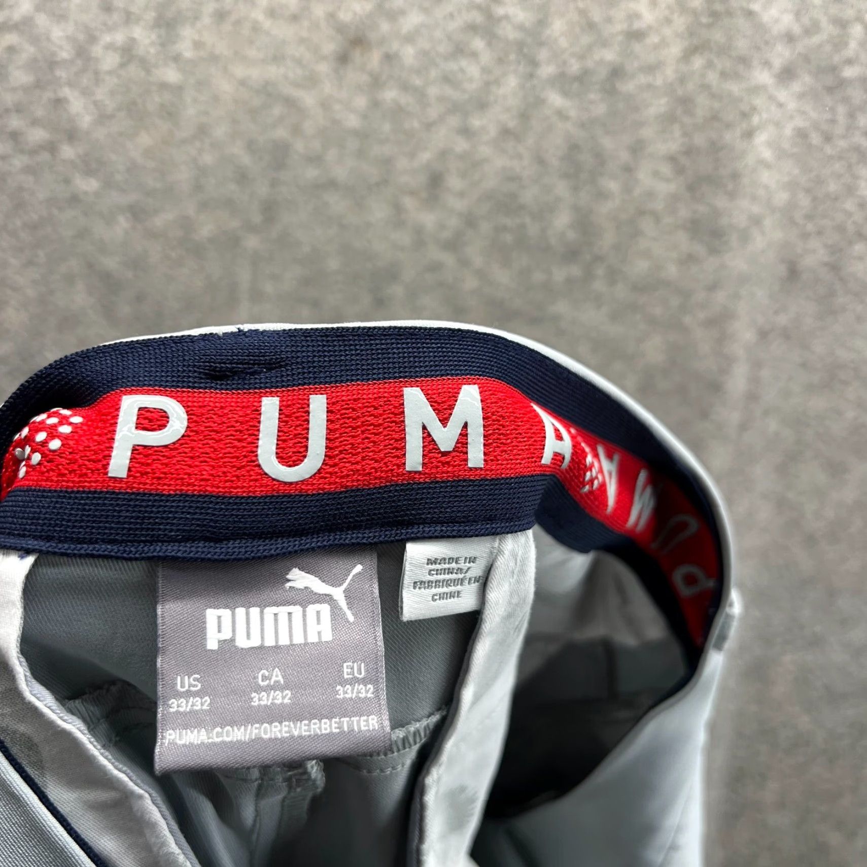 Puma VINTAGE Puma Pants Men 33x32 Gray Chino Pleated Knit Trousers Straight 33in Waist Adults Mens GlobaL Size US 33 - 3 Thumbnail