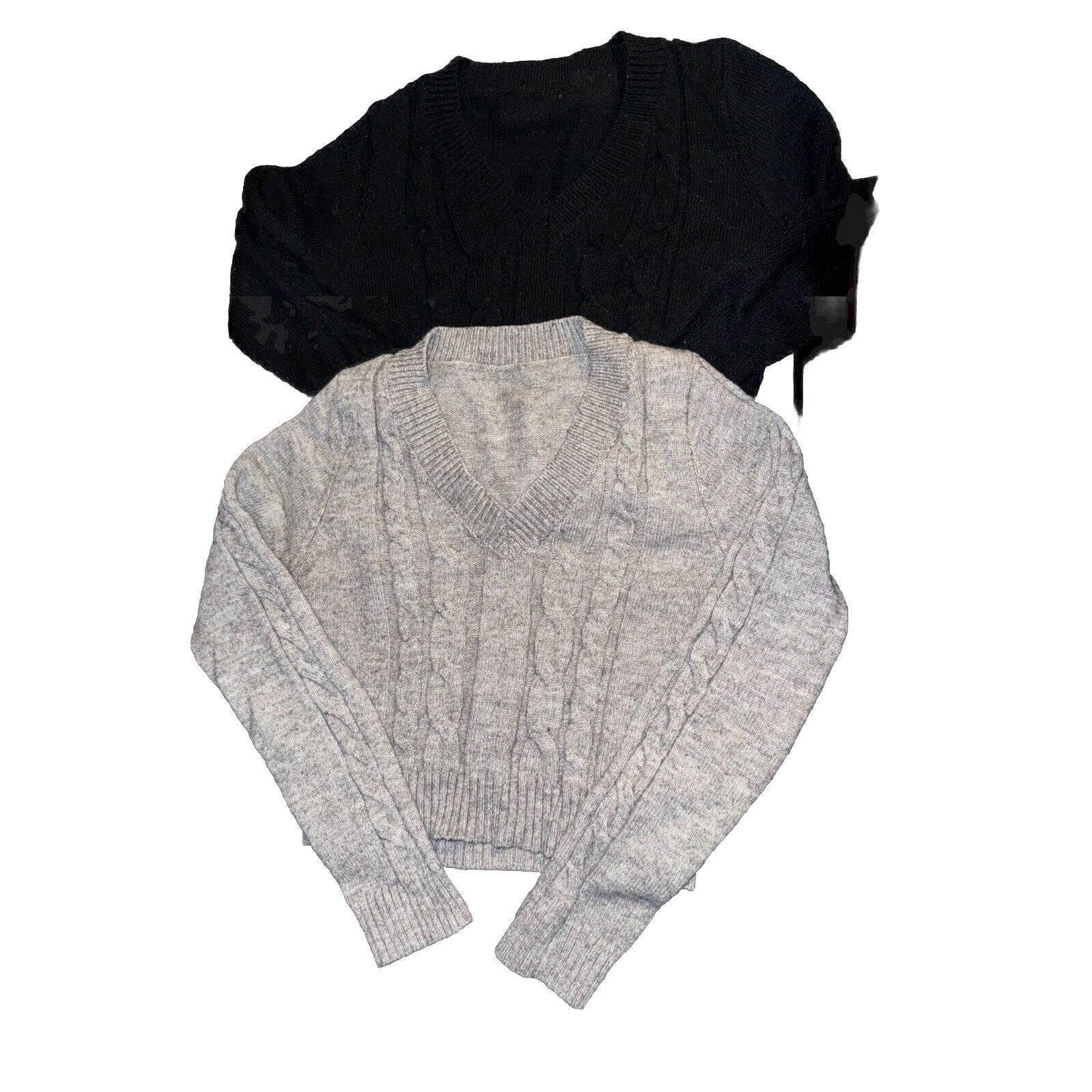Shein SHEIN Long Sleeve Crop Cable Knit Sweater Womens S Lot Of 2 Size XXS / US 00 / IT 34 - 9 Thumbnail