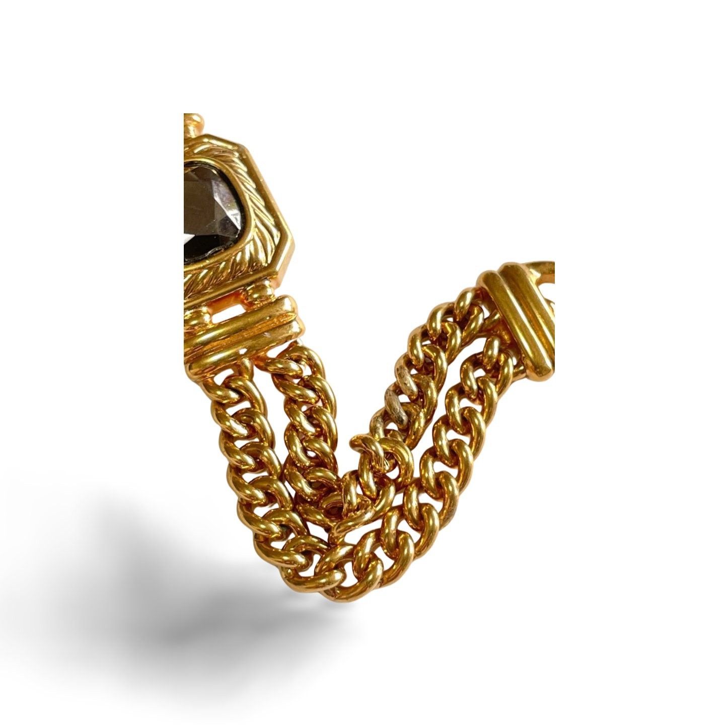 Lanvin Vintage Lanvin double golden chain bracelet with gunmetalic Size ONE SIZE - 6 Thumbnail