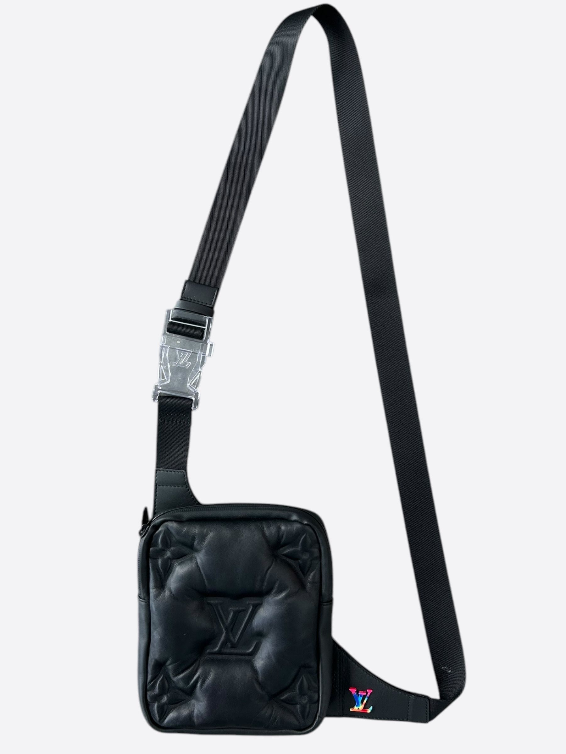 Louis Vuitton Black Leather Asymmetrical Puffer Monogram Sling Bag Size ONE SIZE - 1 Thumbnail