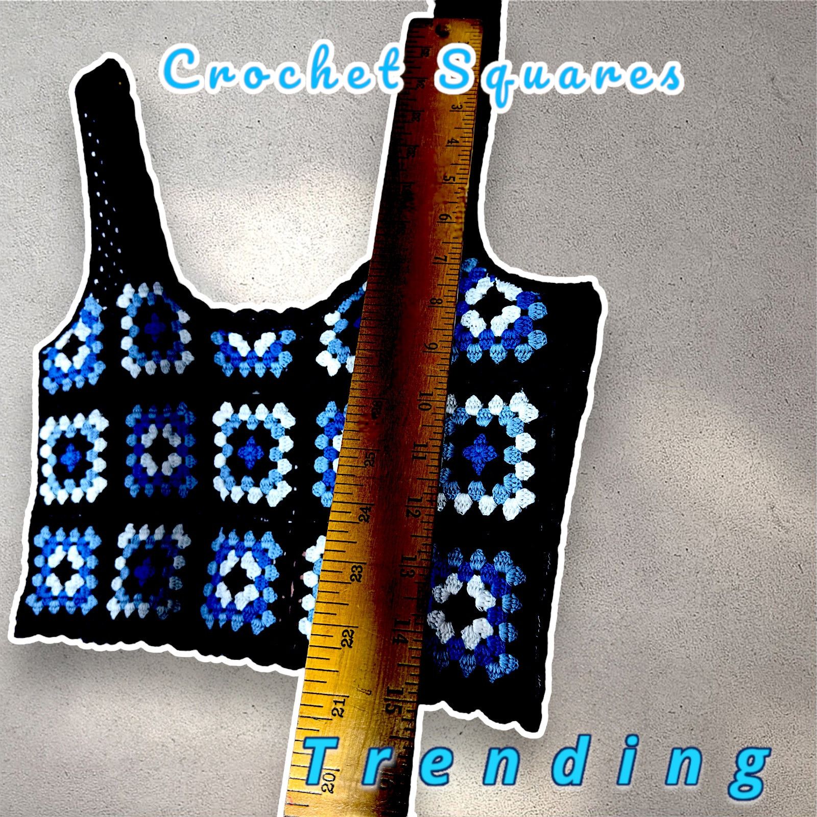 Other Women's Crochet Granny Square Knit Cropped Top Boho Size M Size M / US 6-8 / IT 42-44 - 16 Thumbnail