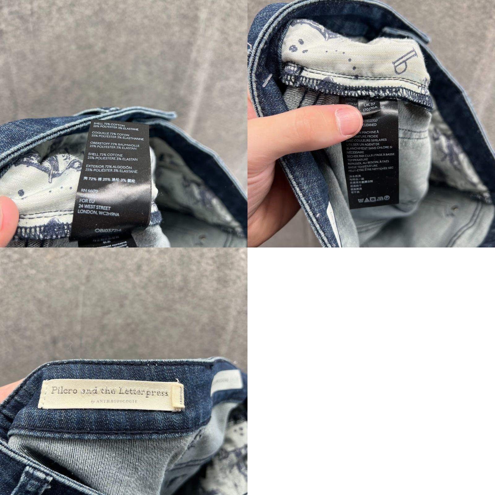 Anthropologie Anthropologie Jeans Womens 27 Blue Denim High Rise Pilcro and The Letter Press Skinny Regular Pockets Stretch Size 27" / US 4 / IT 40 - 9 Thumbnail