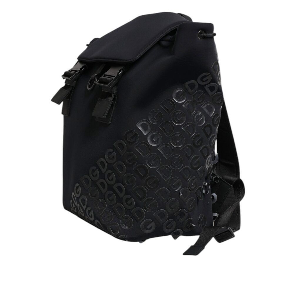 Dolce & Gabbana Dolce & Gabbana Black Neoprene Nylon DG Logo School Backpack Size ONE SIZE - 3 Thumbnail