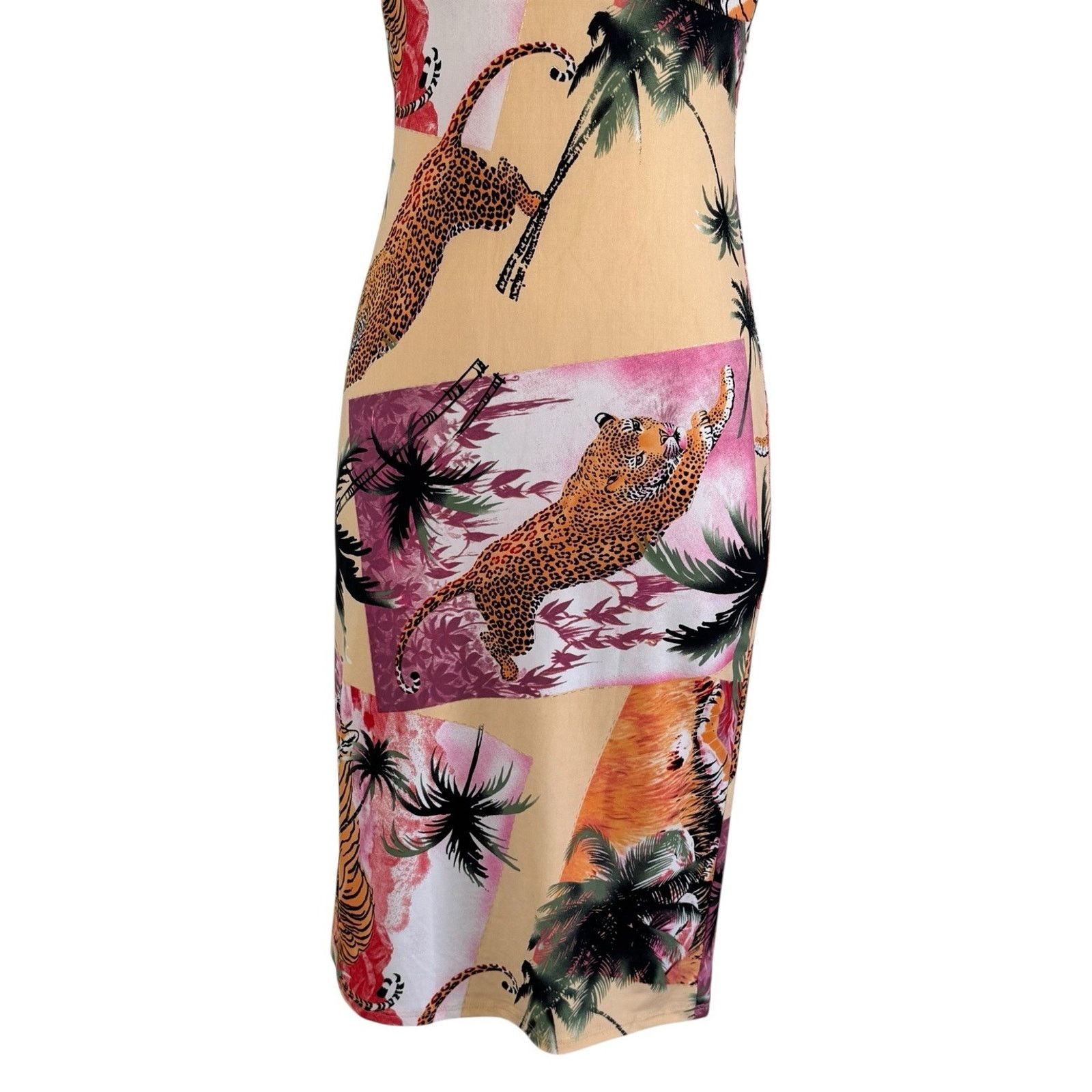 Other RUBBER DUCKY Leopard Tiger Tropical Midi Dress Retro BOLD M Size M / US 6-8 / IT 42-44 - 5 Thumbnail