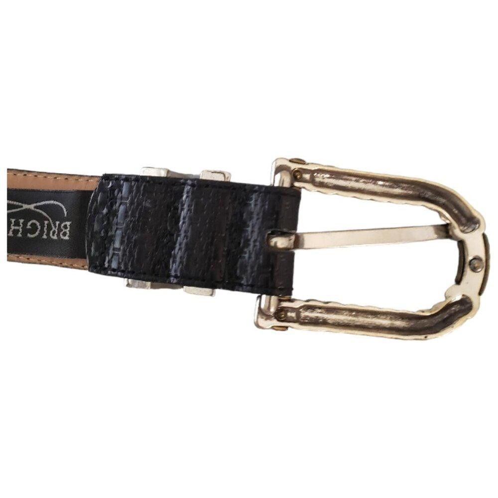 Brighton Brighton Vintage Black & Silver Tone Ladies Leather Belt L Size ONE SIZE - 8 Thumbnail