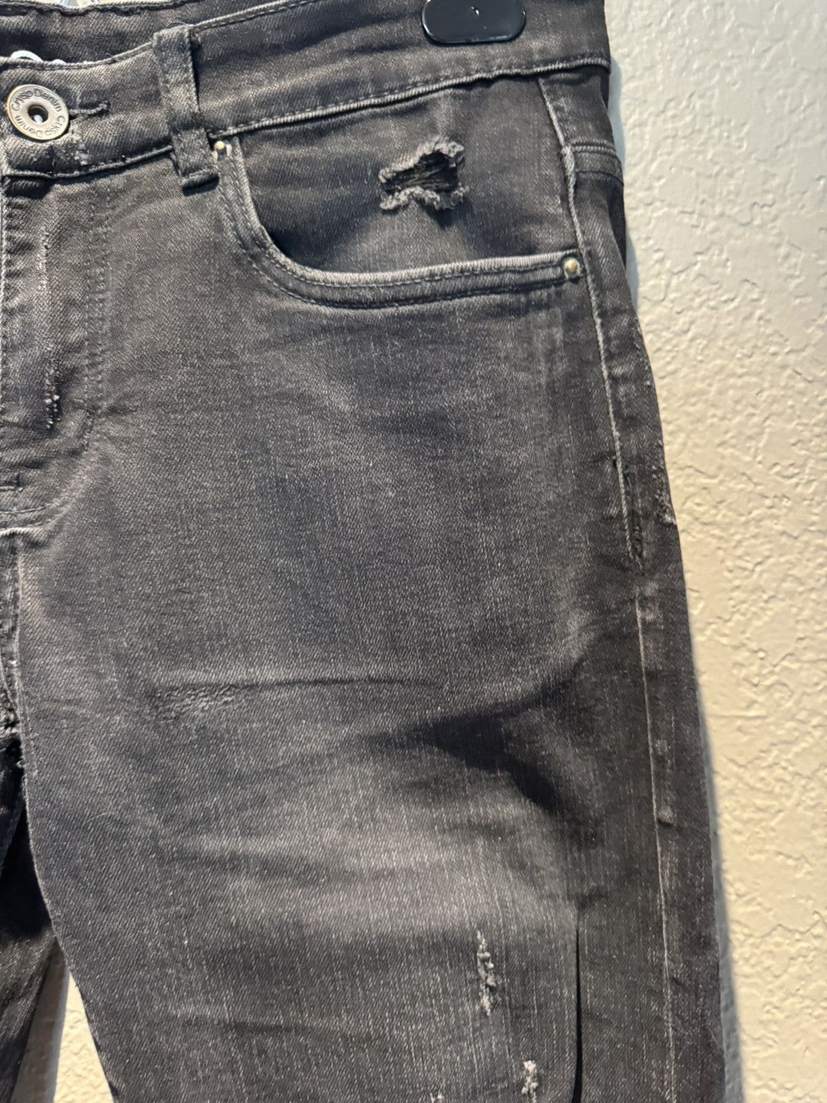 Crysp Denim Crysp Denim Distressed Black Thrashed Zippee Skinny Jeans Size US 30 / EU 46 - 4 Thumbnail