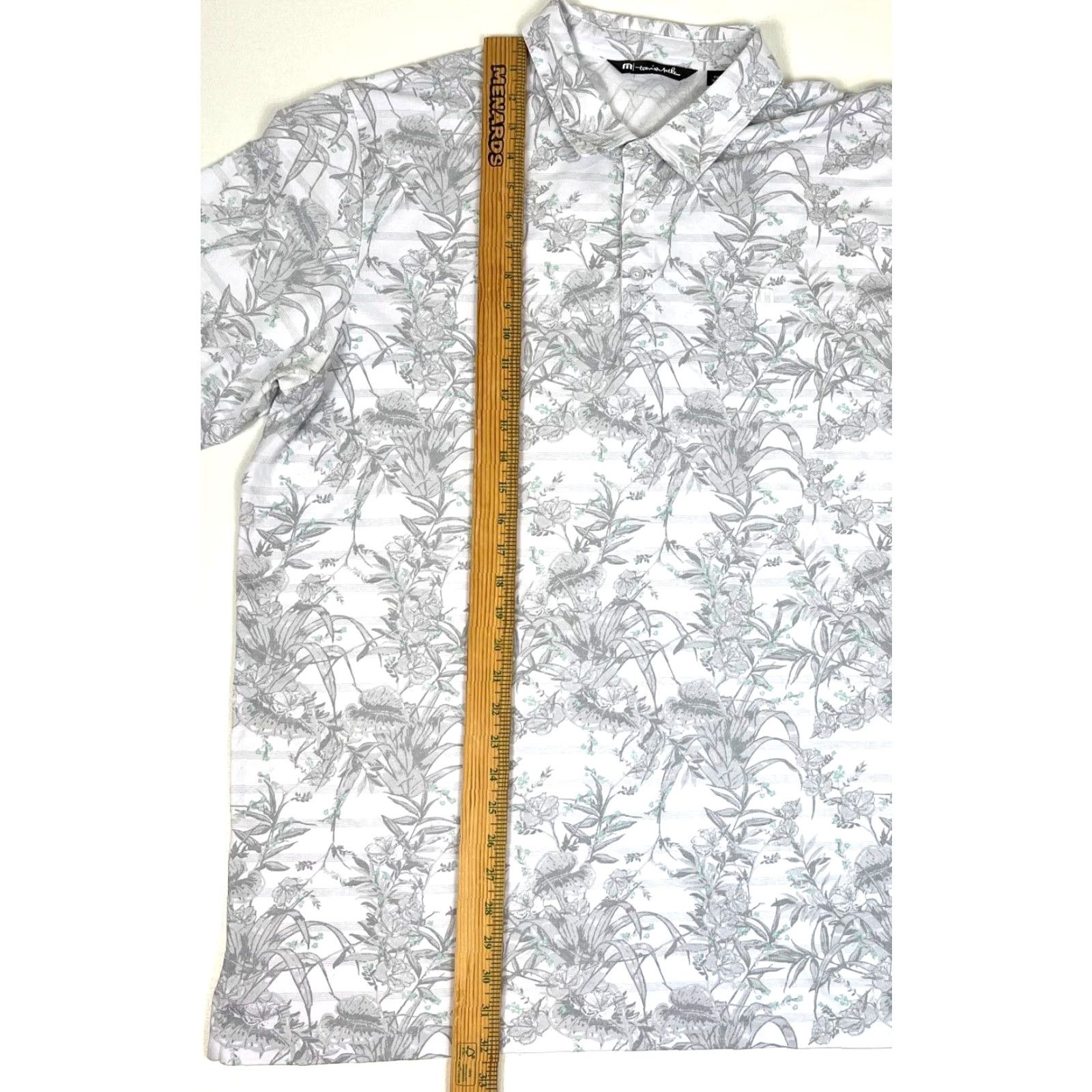 TravisMathew VINTAGE Travis Mathew Stay On Target Polo Shirt Floral XXL Men’s Short Sleeve White Gray Cotton Blend Polo Mens Size US XXL / EU 58 / 5 - 7 Thumbnail