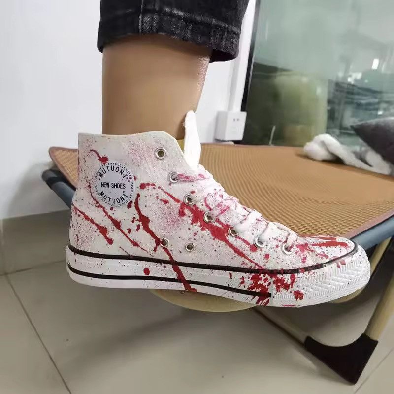 Japanese Brand Color Ink Splatter Canvas High-Top Sneakers Size US 6.5 / IT 36.5 - 8 Thumbnail