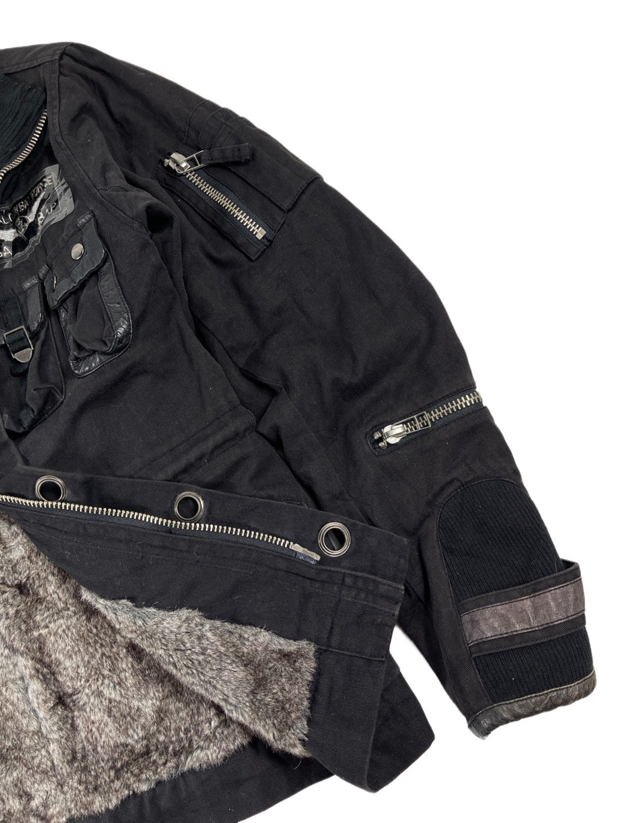 Japan Riot punk Bomber Fur Clasp Vkei Jacket
