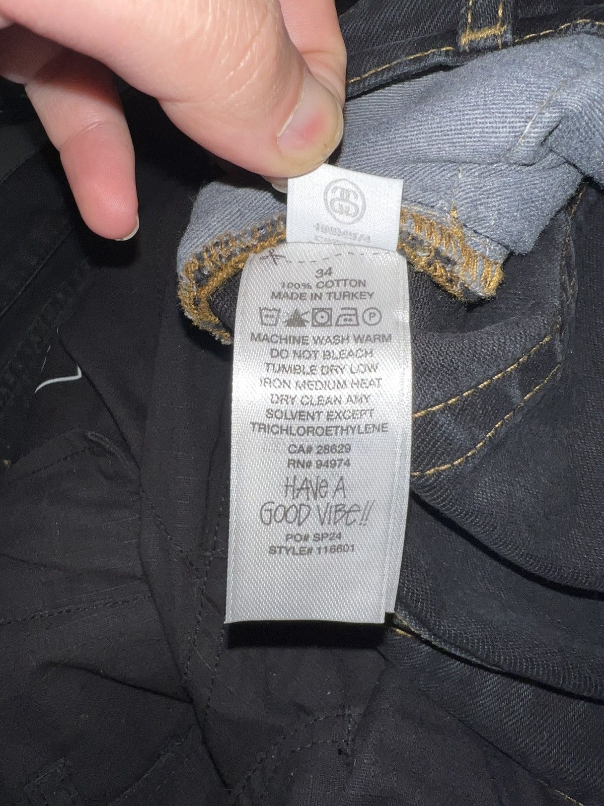 Stussy Stussy Classic Denim Jeans in Black 34 Straight Leg Fit Size US 34 / EU 50 - 7 Thumbnail