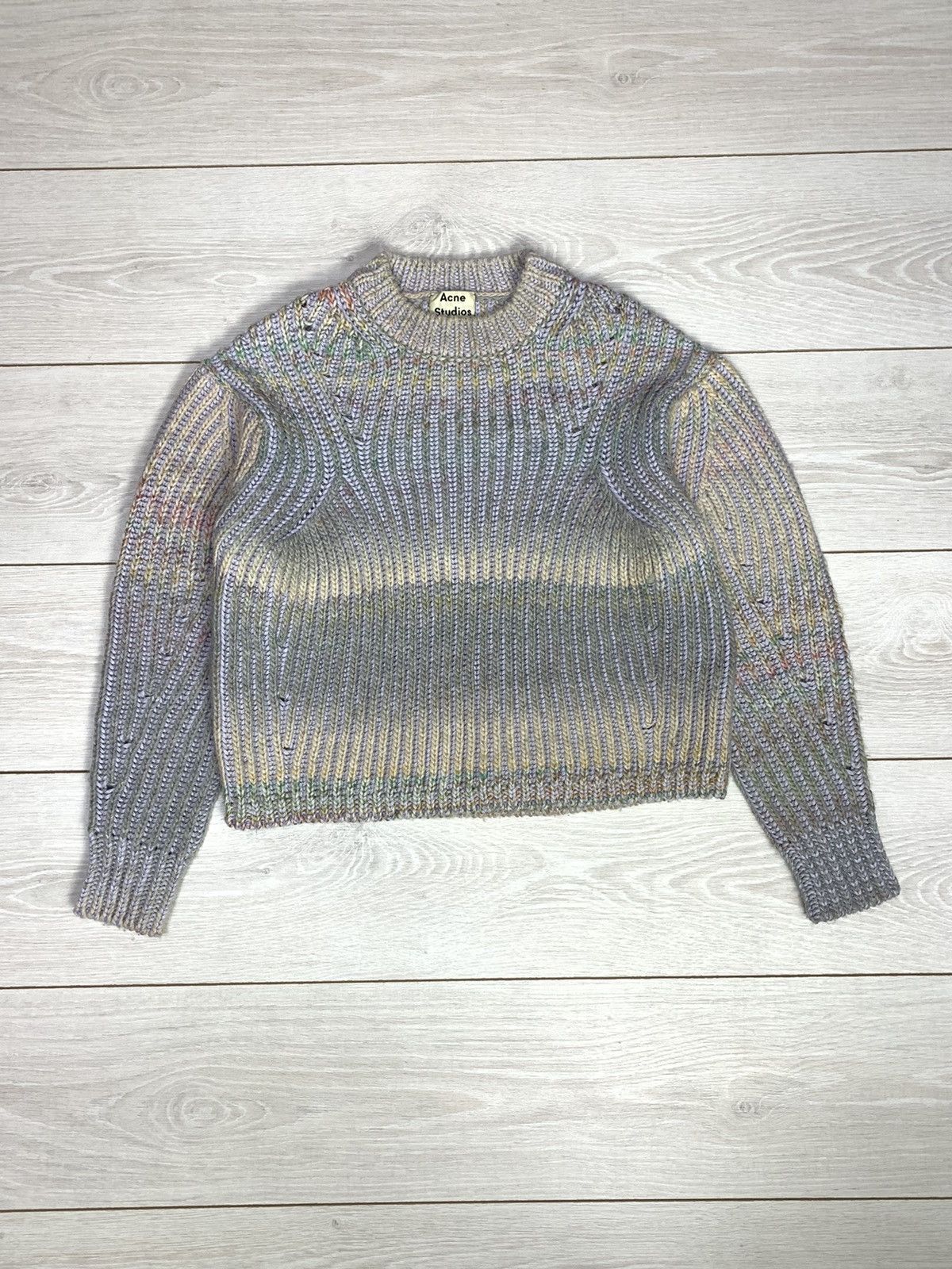 Acne Studios Acne Studios Distressed Rainbow Mohair Blend Knit Sweater Size S / US 4 / IT 40 - 1 Thumbnail