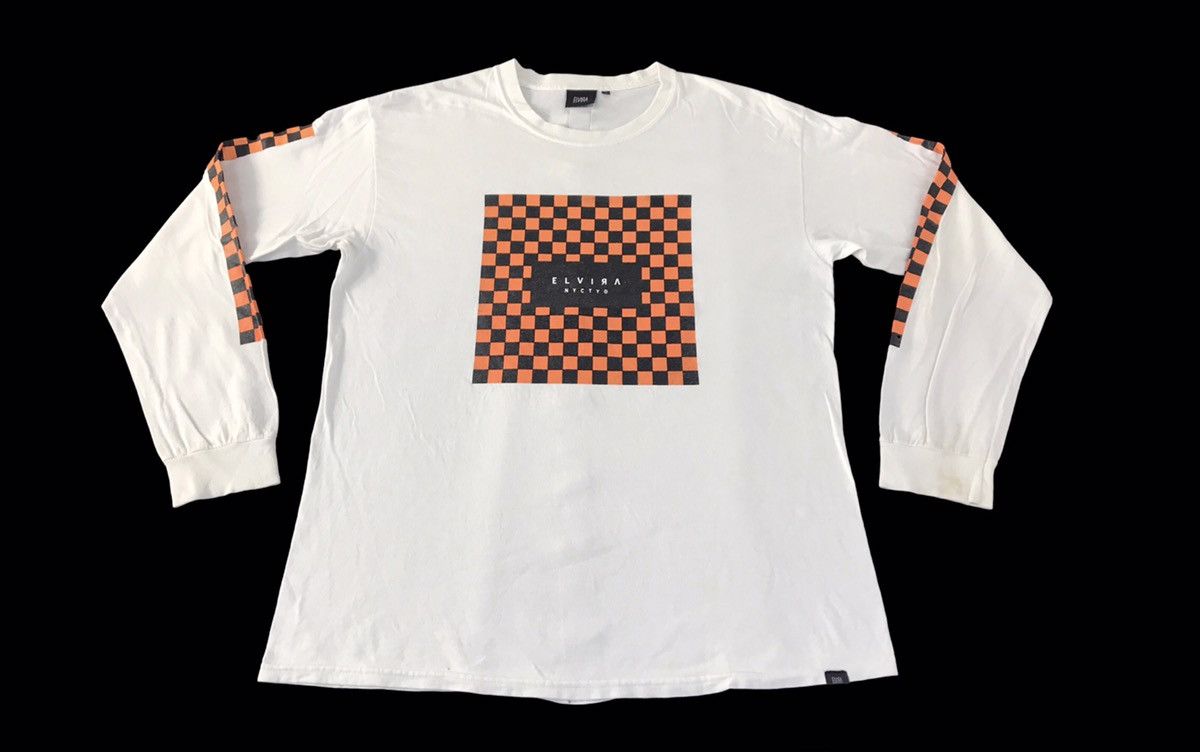 Japanese Brand Hype Elvira Net Checkered Side Tape Longsleeve Tee T-shirt Size US L / EU 52-54 / 3 - 1 Thumbnail