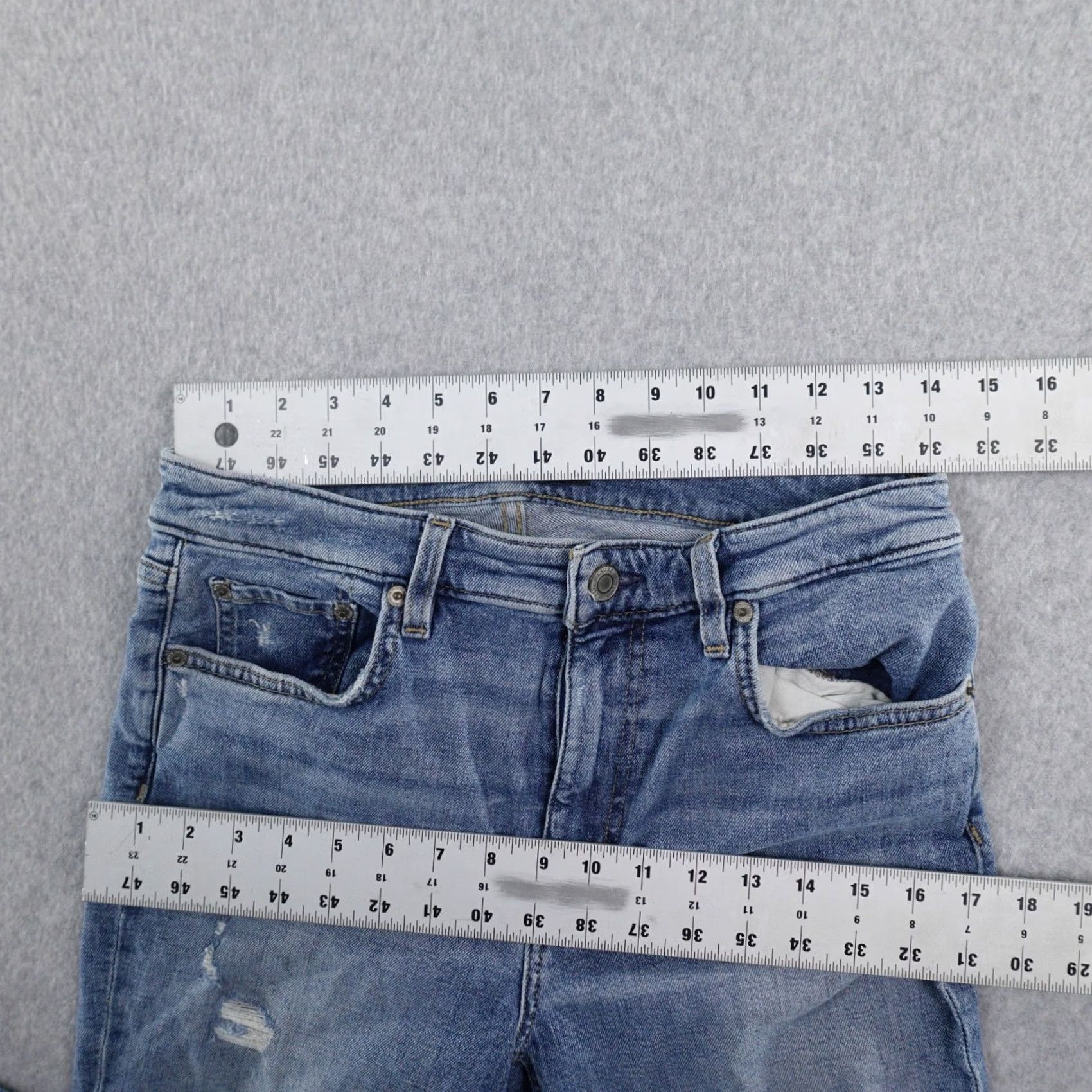 Ralph Lauren Lauren Ralph Lauren Jeans Womens 6 Denim 5-Pocket Straight Jeans Blue Cap Patch Frayed Hem Size 28" / US 6 / IT 42 - 7 Thumbnail