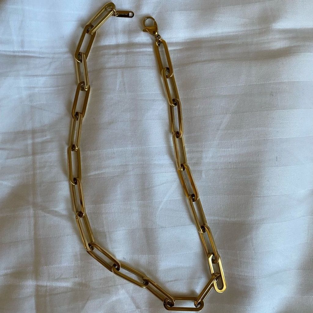 The Unbranded Brand NOA Jewelry 16” Gold Plated Paperclip Necklace Size ONE SIZE - 3 Thumbnail