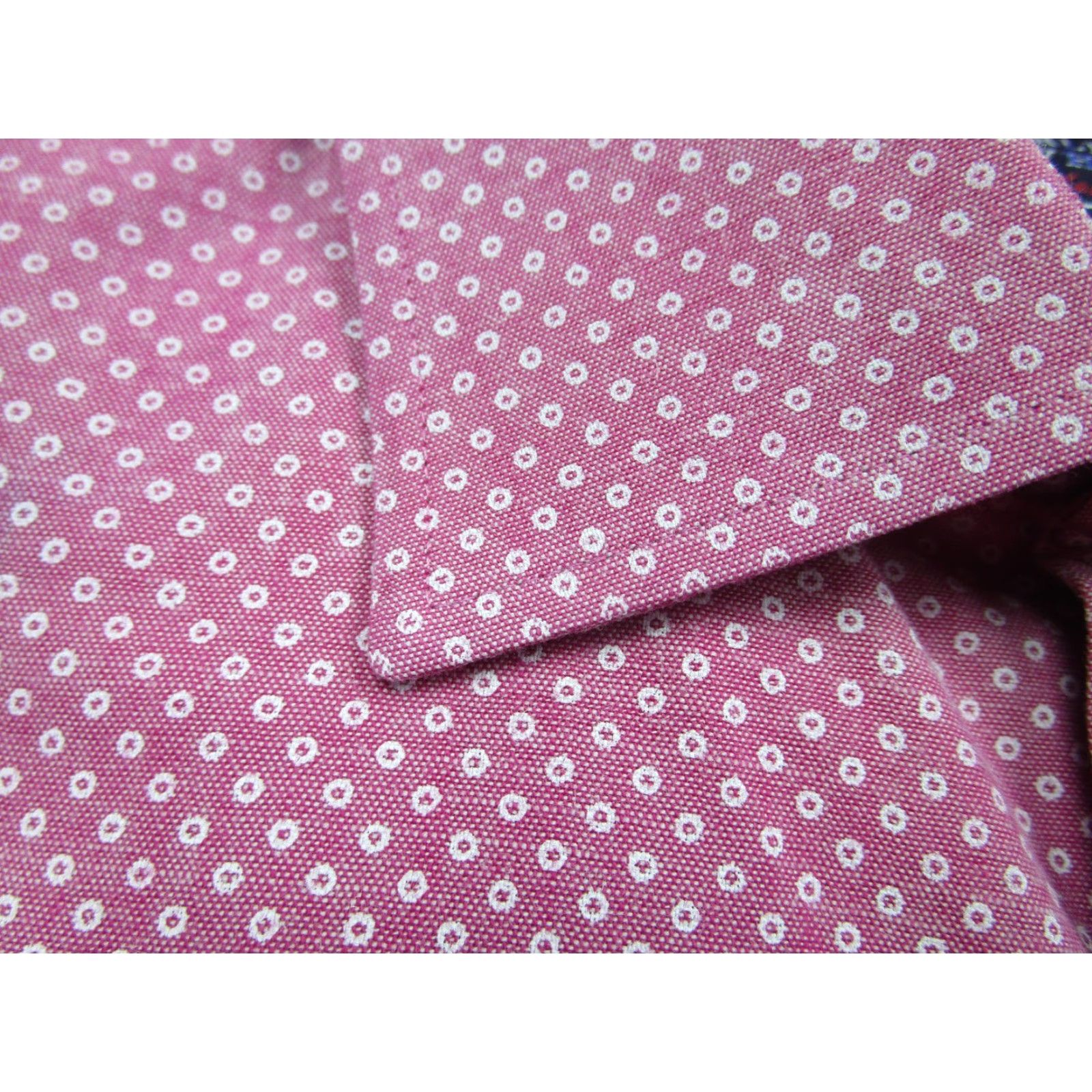 Charles Tyrwhitt VINTAGE Charles Tyrwhitt Shirt Mens Medium Pink Extra Slim Fit Microdot Long Sleeve Size US M / EU 48-50 / 2 - 4 Thumbnail