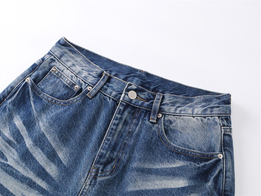 Vintage Men's vintage ripple distressed loose casual washed jeans Size US 32 / EU 48 - 3 Thumbnail