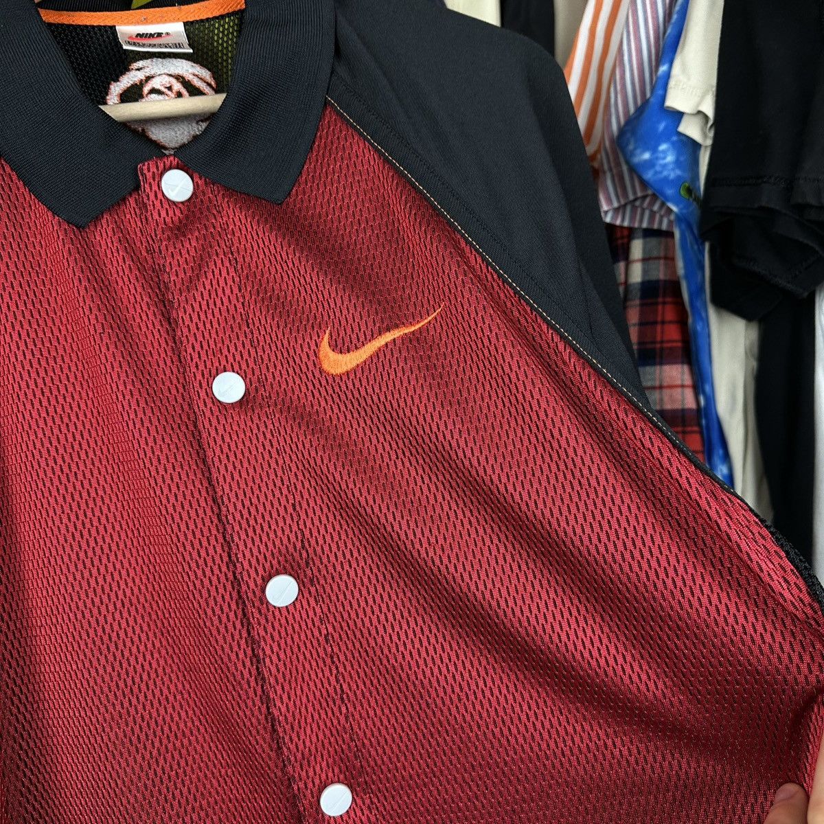 Nike Vintage 90s Shirt Button Up Basketball T-Shirt Swoosh Size US L / EU 52-54 / 3 - 3 Thumbnail