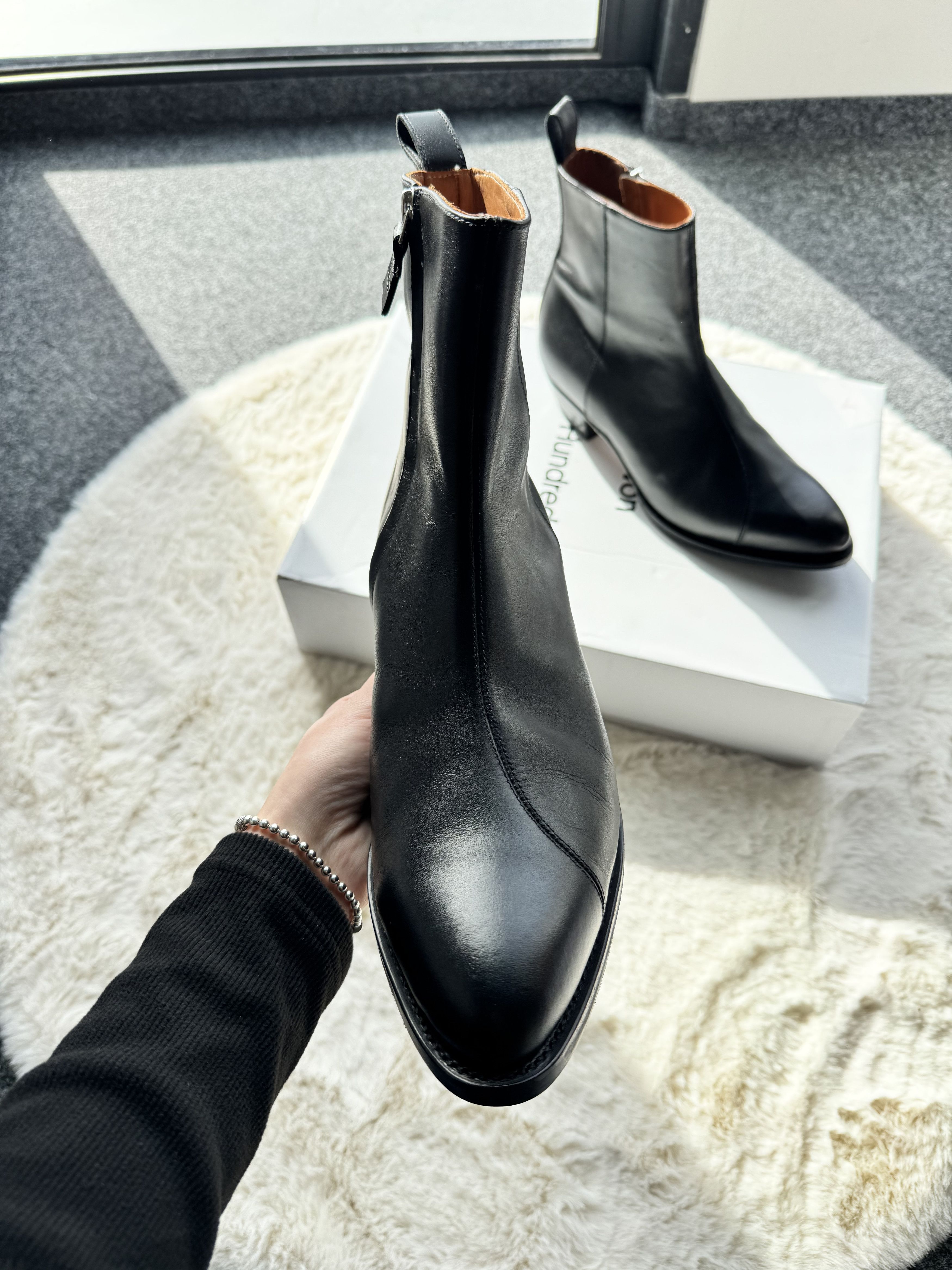 Won Hundred Won Hundred - black leather ankle cowboy boots 45 Size US 12 / EU 45 - 6 Thumbnail