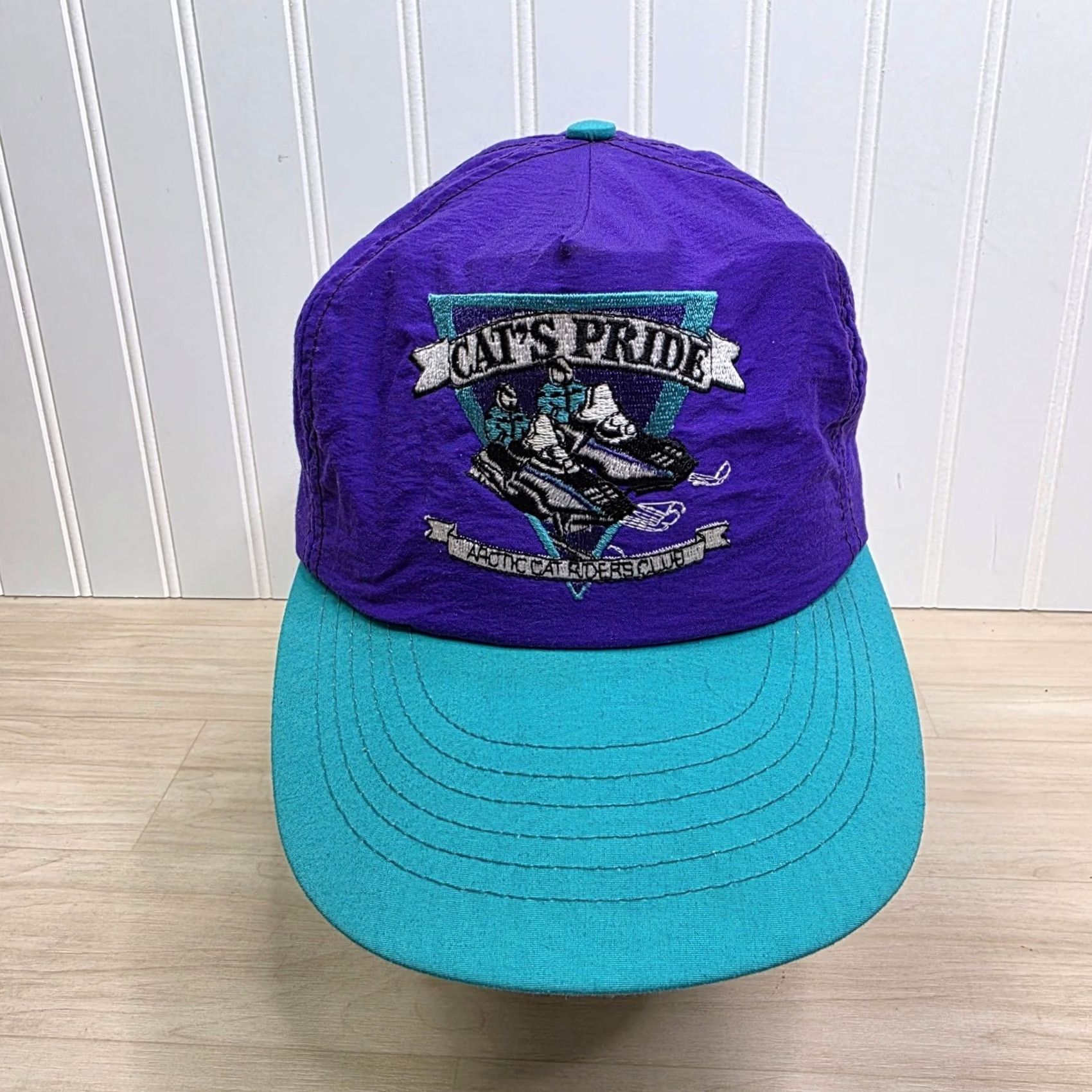 Vintage VINTAGE Arctic Cat Cat's Pride Snapback Hat Purple Teal Nylon Made in USA Size ONE SIZE - 2 Thumbnail