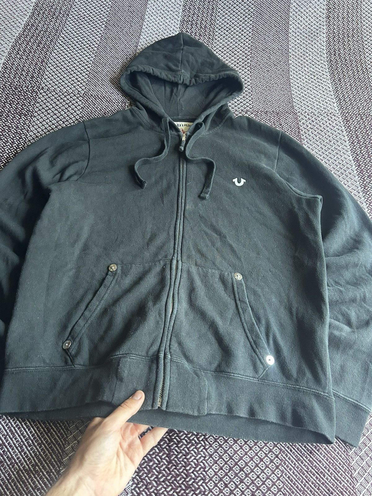 True Religion True Religion Classic Logo Zip Up Hoodie Streetwear Style L Size US L / EU 52-54 / 3 - 8 Thumbnail