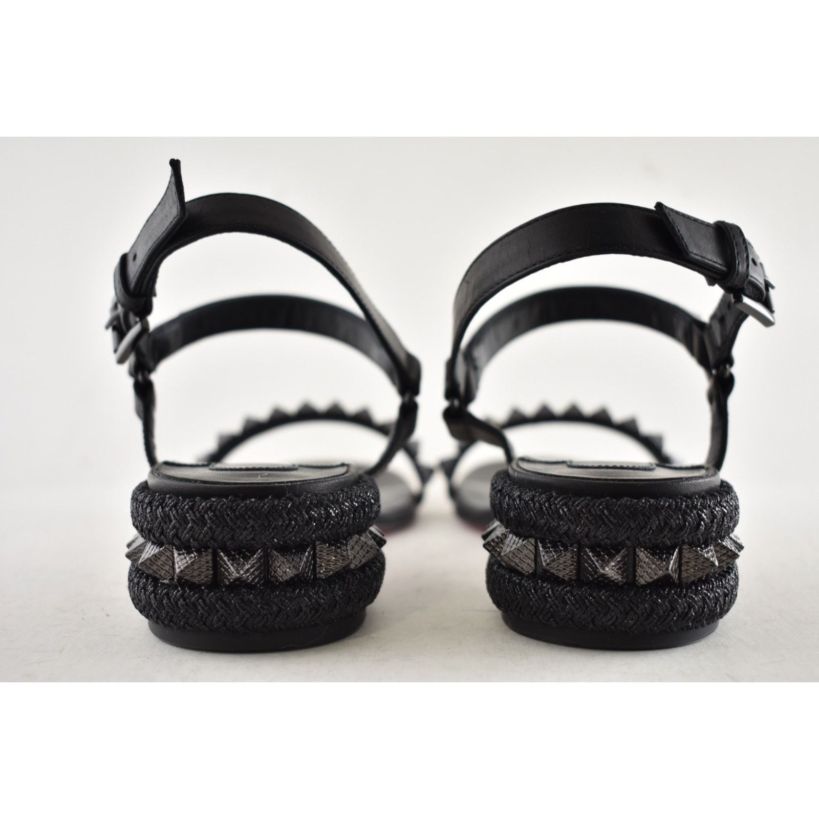 Christian Louboutin Christian Louboutin Pyrasand 30 Black Leather Sandal 39 Size US 9 / IT 39 - 18 Thumbnail