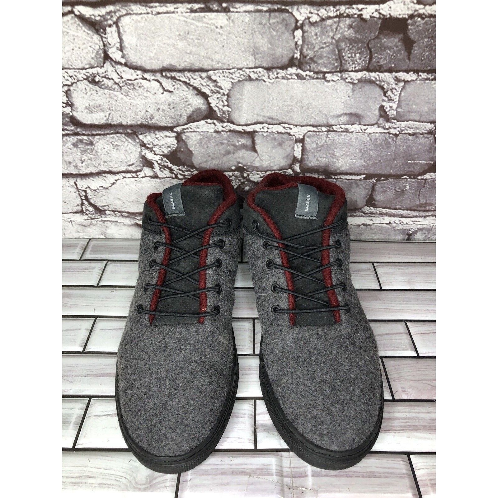 Other Baabuk Sky Wooler Gray High Top Wool Fabric Sneakers Shoes M Size US 9 / EU 42 - 2 Thumbnail
