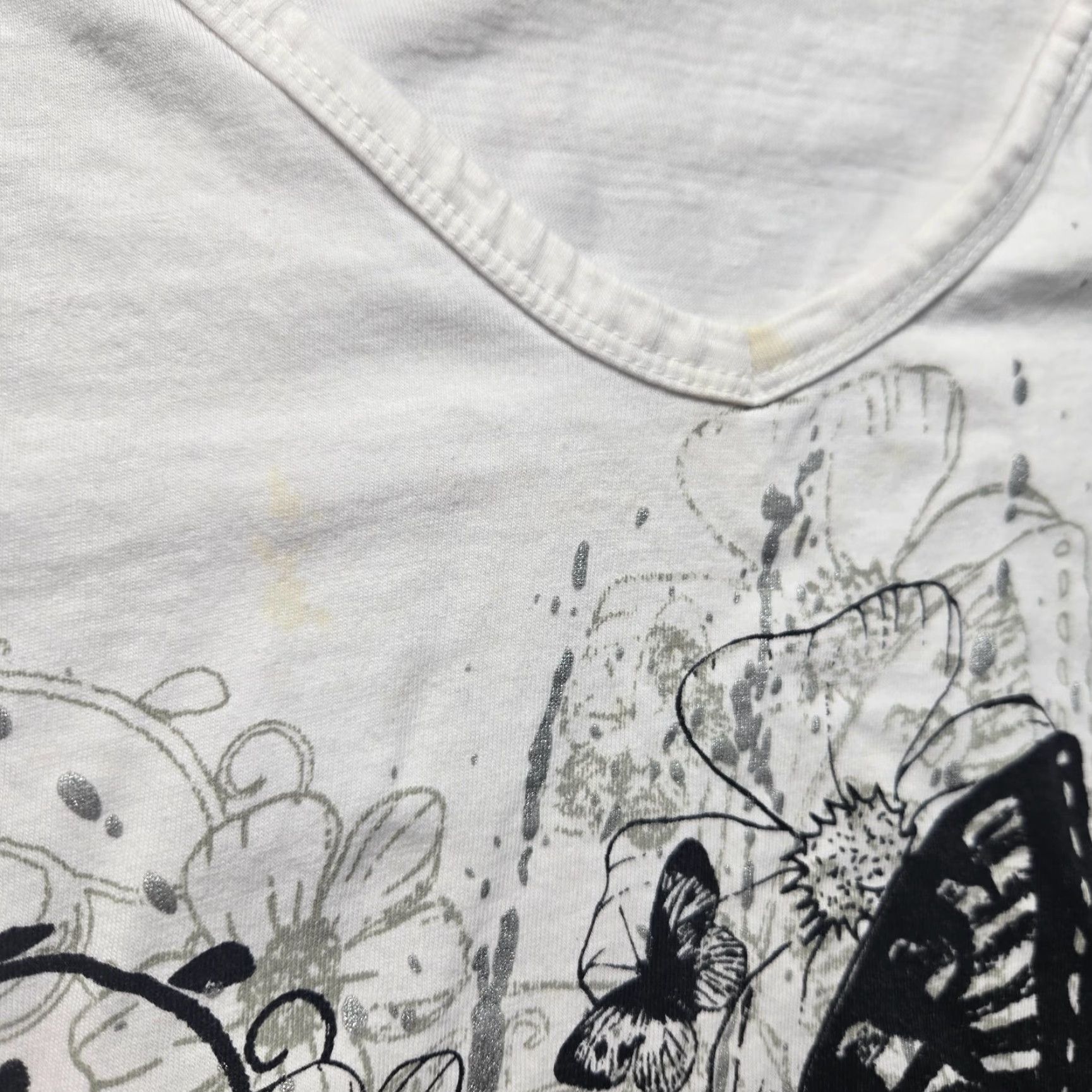 Vintage VINTAGE American City Wear Butterfly Short Sleeve Shirt Women's Plus 2X White American Butterfly Size XXL / US 16-18 / IT 52-54 - 3 Thumbnail