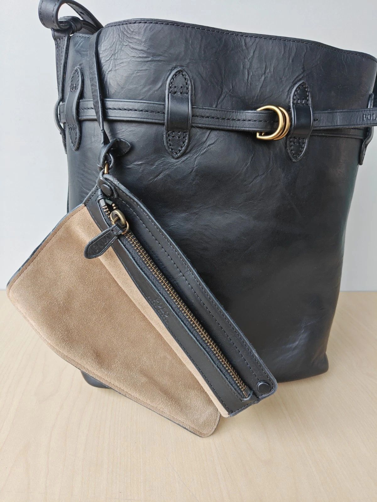 Polo Ralph Lauren Polo Ralph Lauren Bellport Leather Large Bucket Bag FTP 0005 Size ONE SIZE - 9 Thumbnail