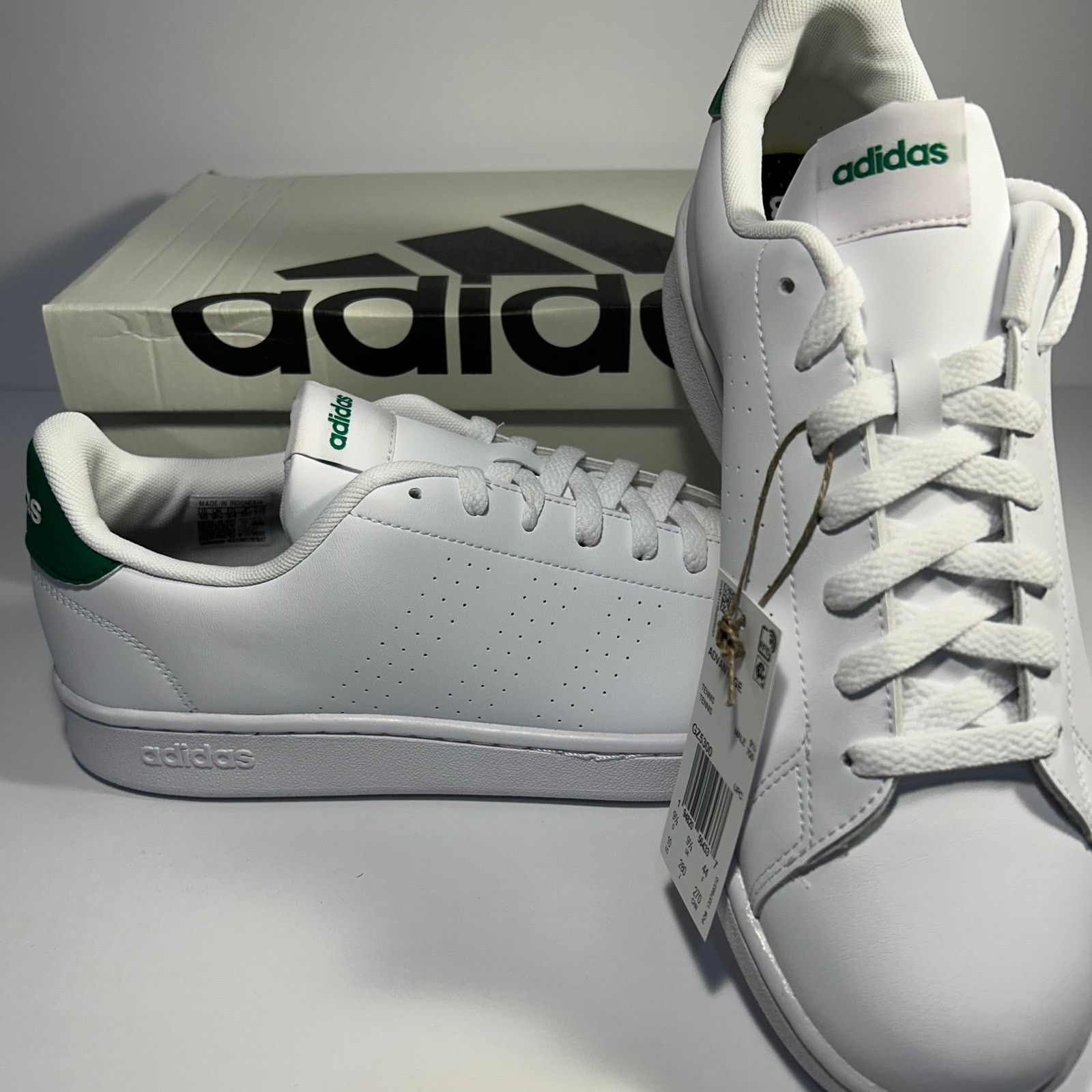 Adidas Mens Adidas Advantage Cloudfoam White/Green Size 10.5 GZ5300 Size US 10.5 / EU 43-44 - 3 Thumbnail