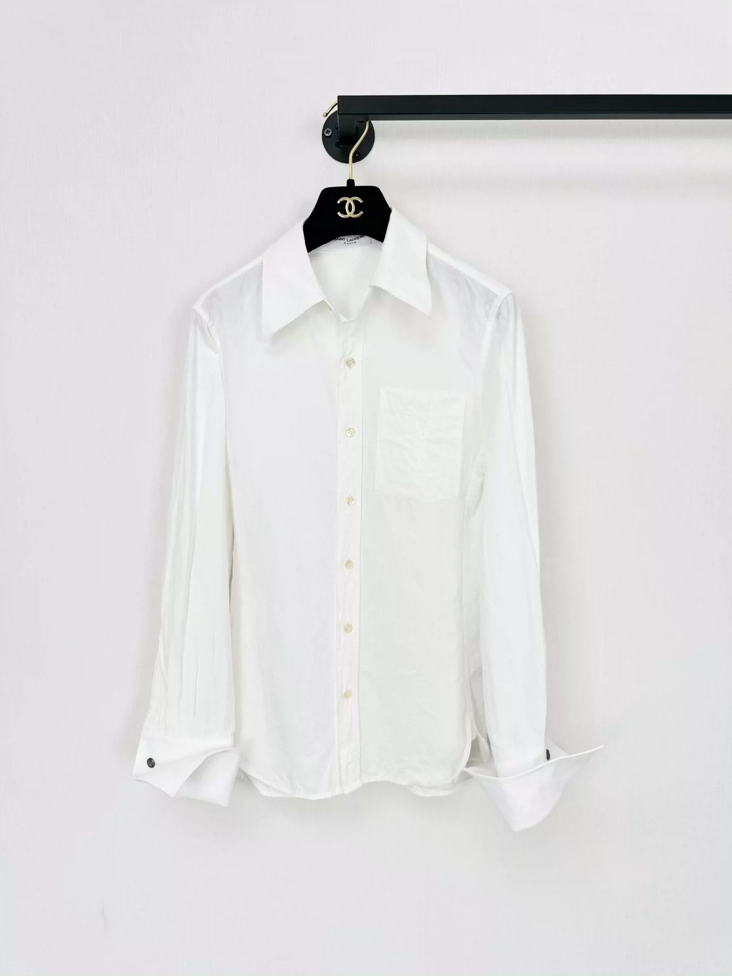 Saint Laurent Paris Saint Laurent Paris Embroidered white shirt Size US S / EU 44-46 / 1 - 1 Thumbnail