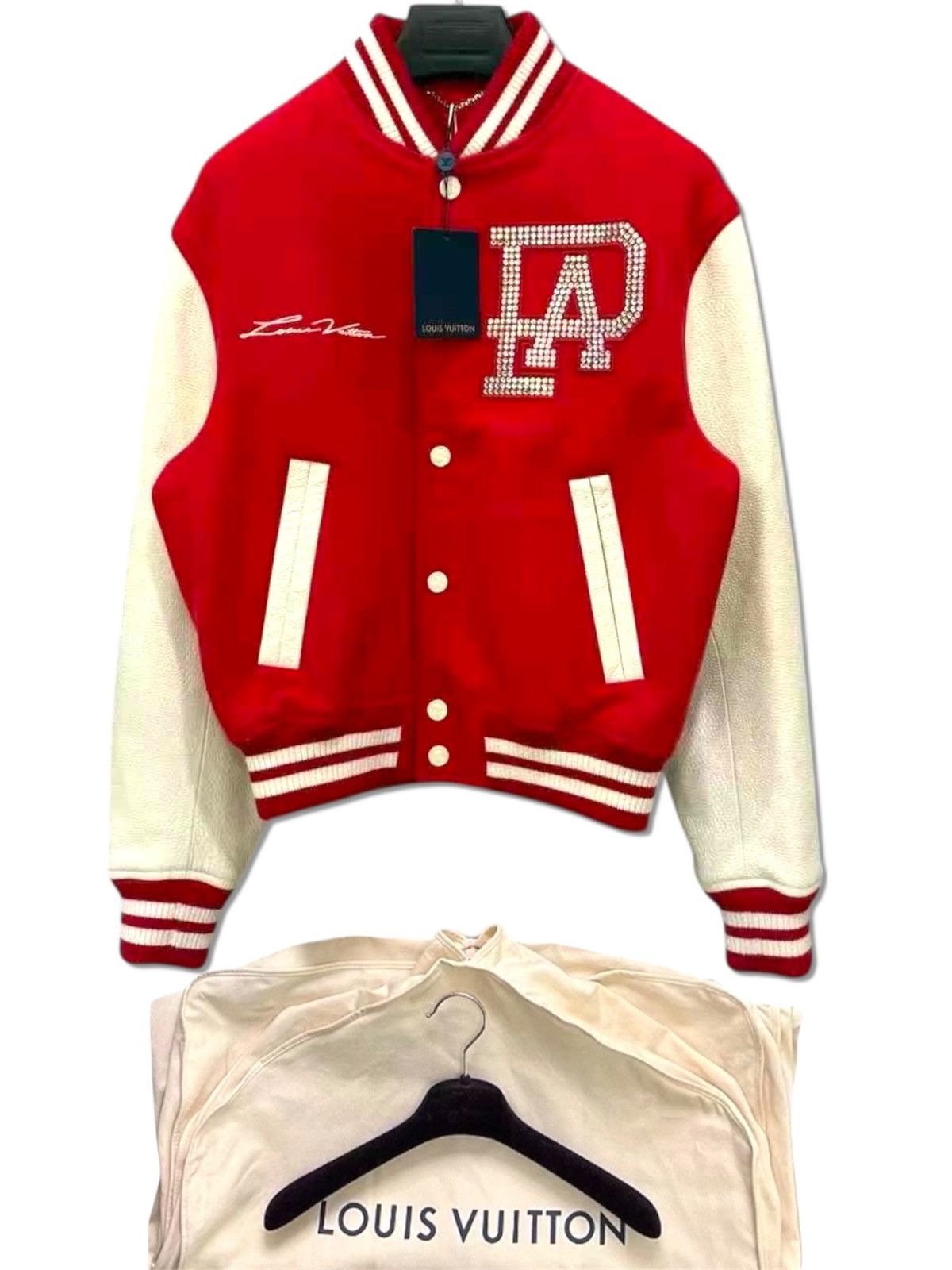 Louis Vuitton Louis Vuitton X Pharrell 46 Varsity Leather Wool Jacket Size US S / EU 44-46 / 1 - 1 Thumbnail