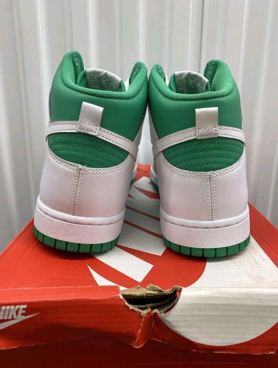 Nike Nike Dunk High White Stadium Green New DS Damaged Box Size US 12 / EU 45 - 5 Thumbnail