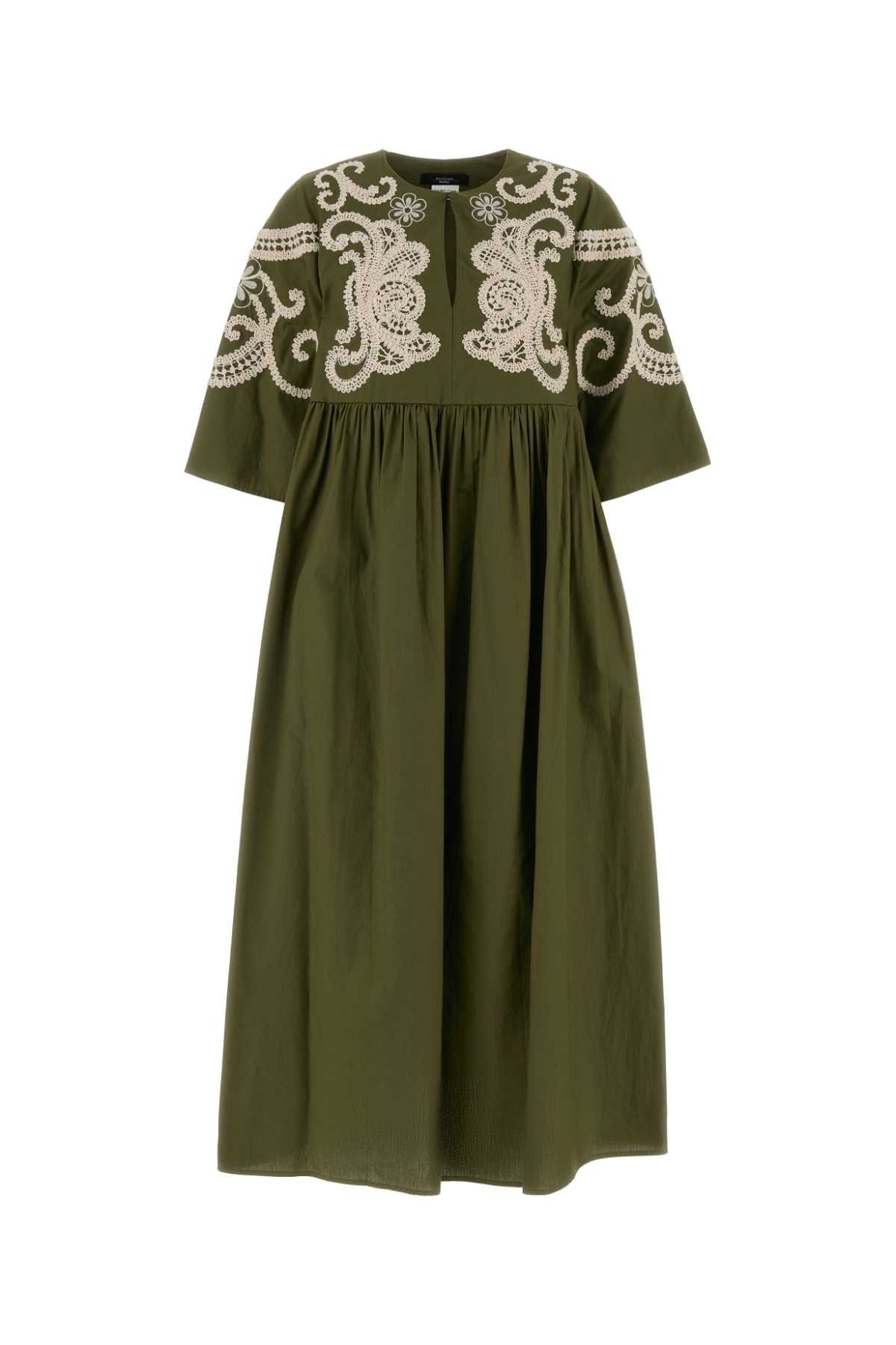 Weekend Max Mara Army Green Cotton Tilde Dress Size S / US 4 / IT 40 - 1 Thumbnail