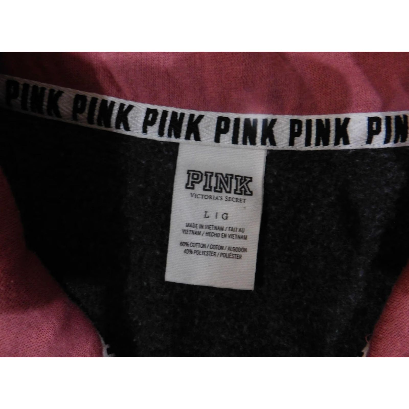 Pinko PINK Victoria's Secret Pullover Sweatshirt Womens Large Quarter Zip Dog Logo Size L / US 10 / IT 46 - 6 Thumbnail