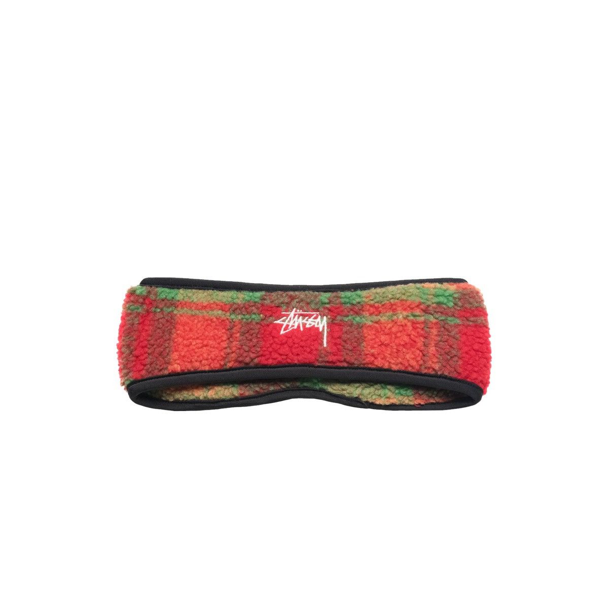 Stussy STUSSY MENS PLAID POLAR FLEECE HEADBAND 'ORANGE' Fleece O/S Size ONE SIZE - 1 Thumbnail
